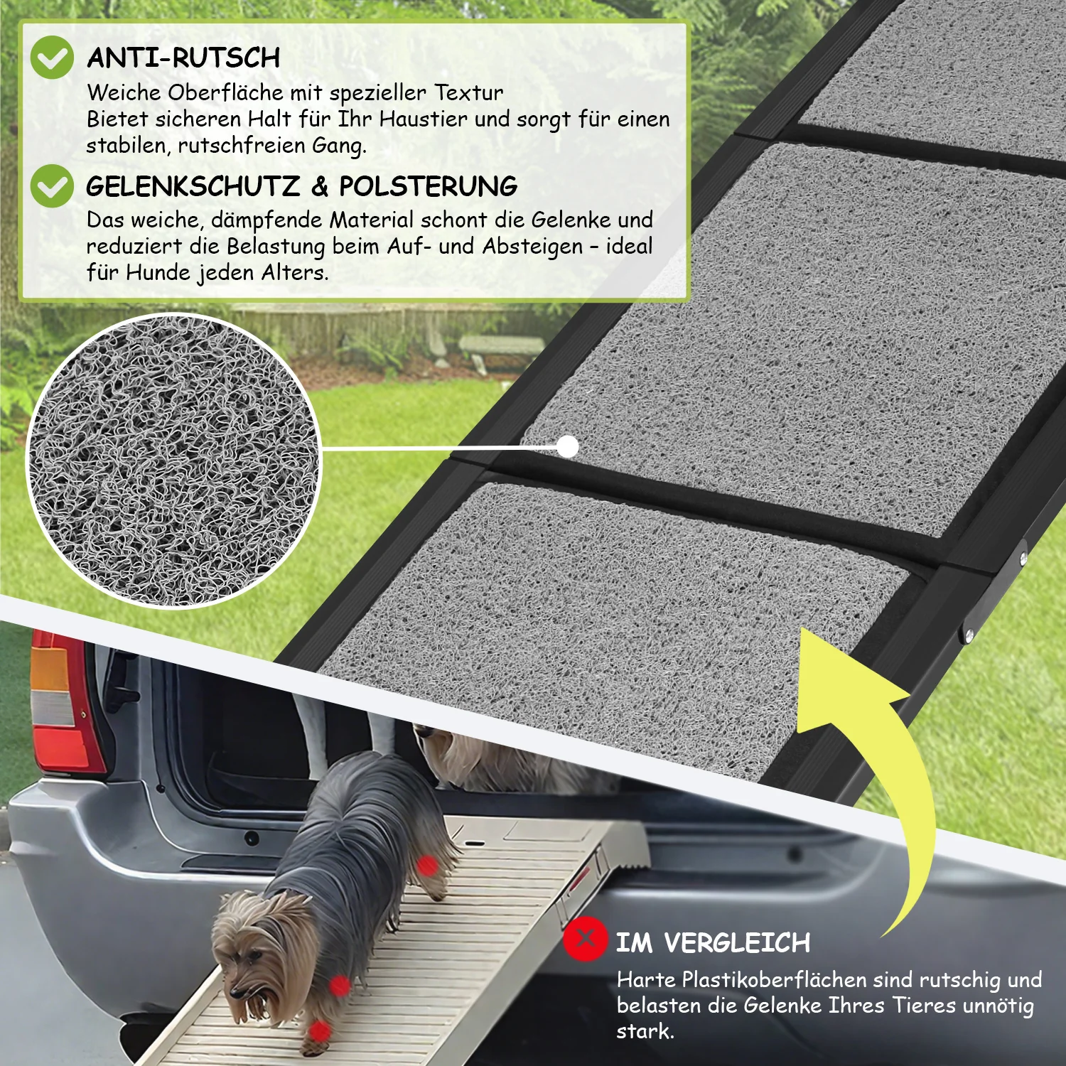 Faltbar Hundetreppe Hunderampe Haustier Aufstiegshilfe