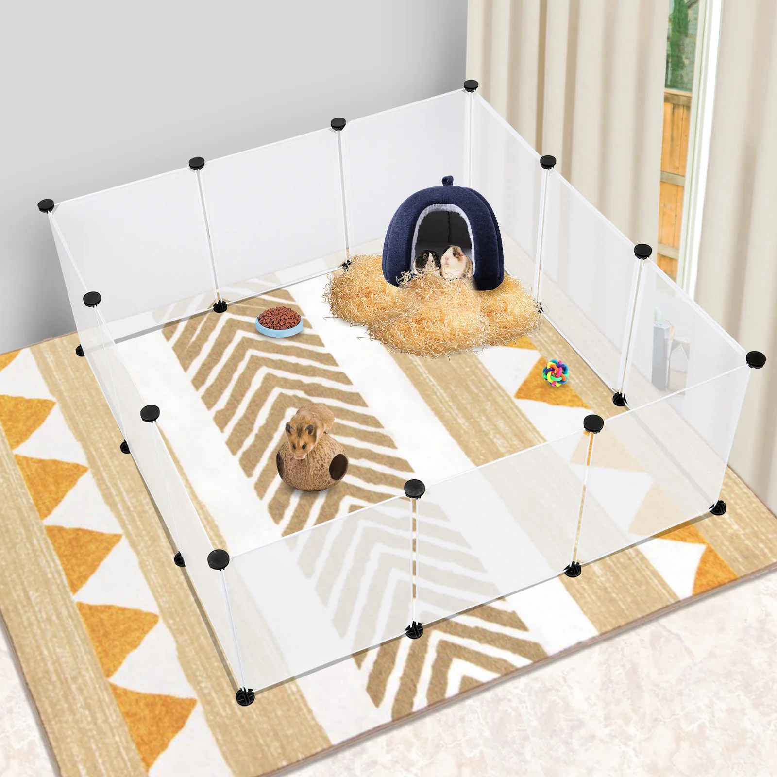 Freilaufgehege Kunststoff für Kleintiere 12 Stück