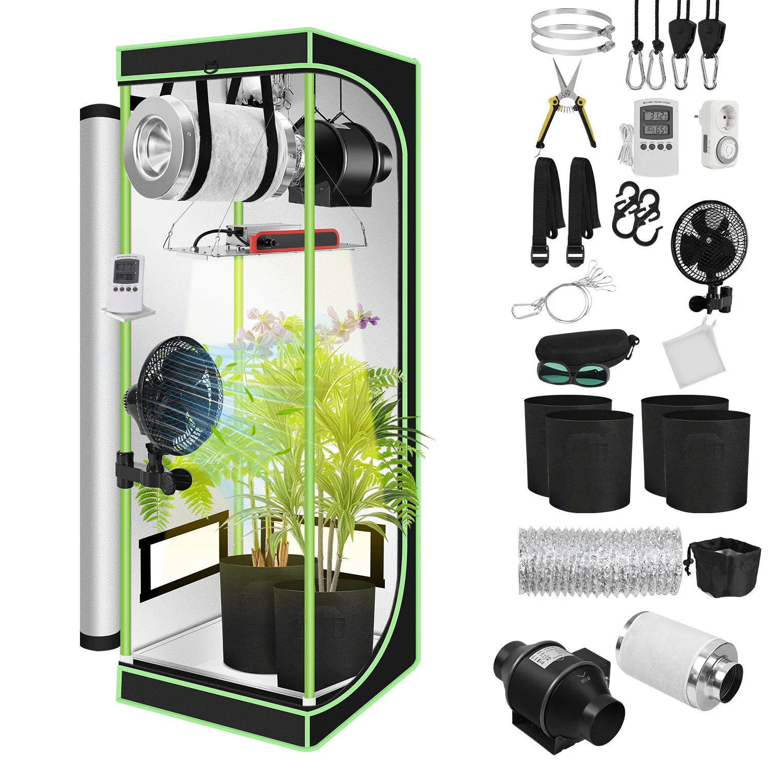 Growzelt Growbox Komplettset Vollspektrum