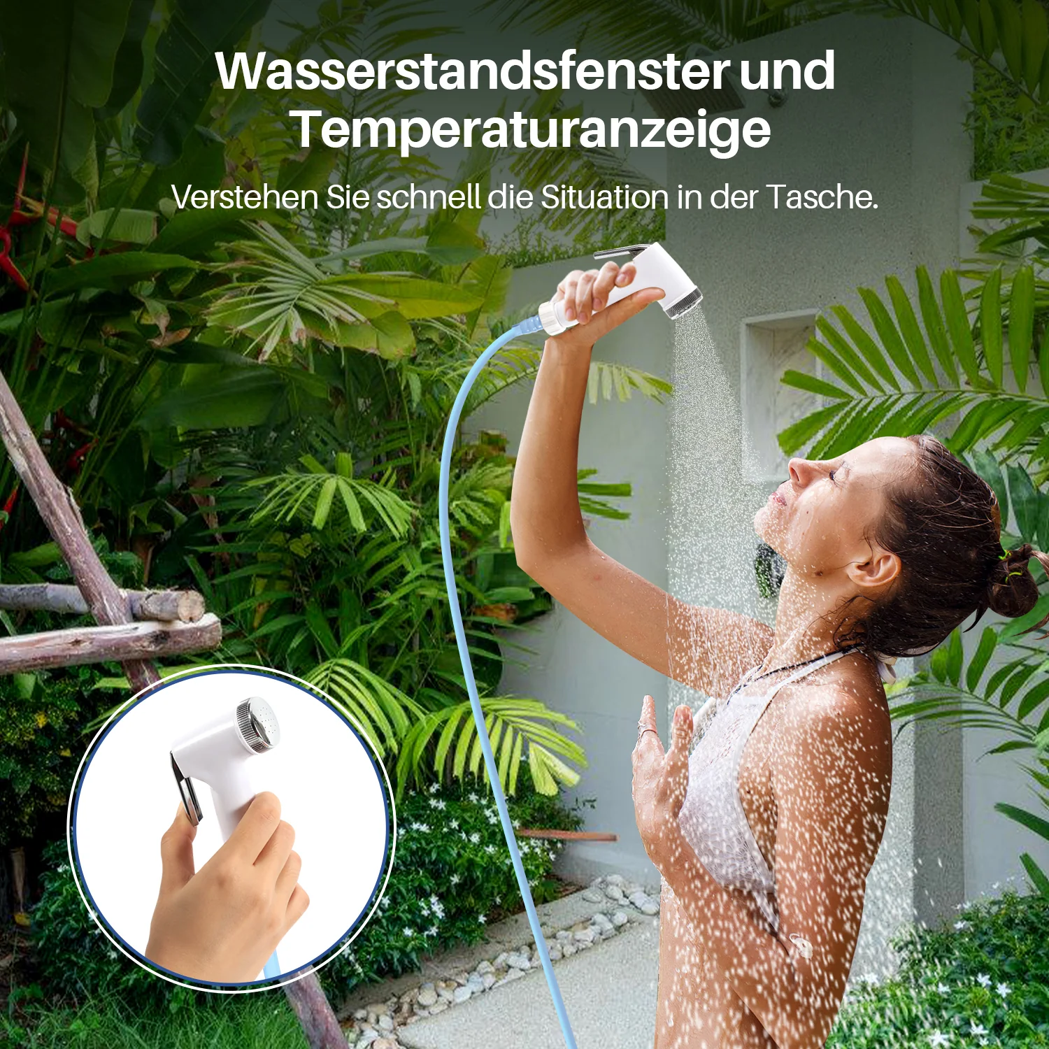 Campingdusche 12L Tragbarmit Fusspumpe