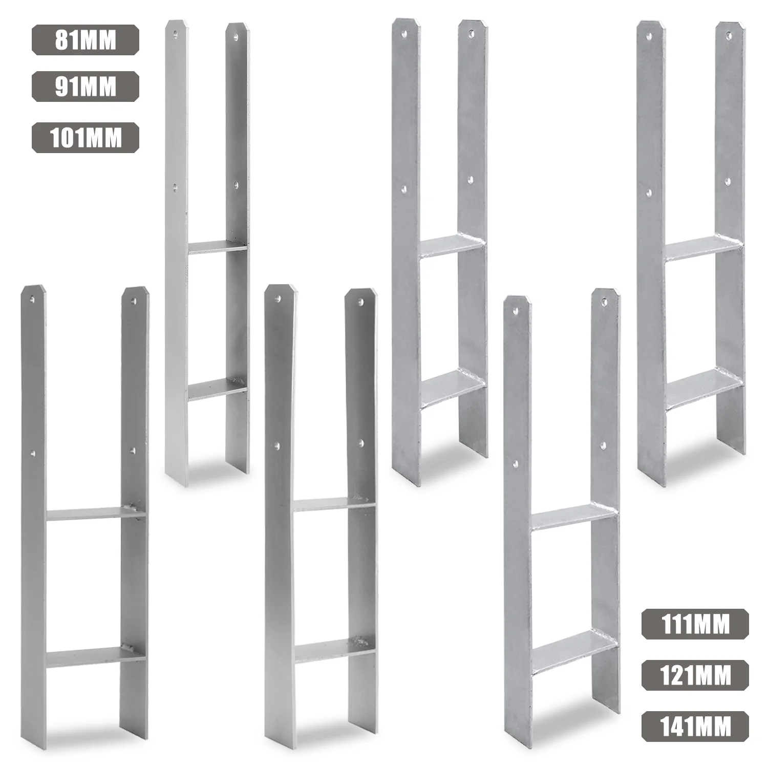 2/4 Stück H-anker H-Pfostenträger Pfosten