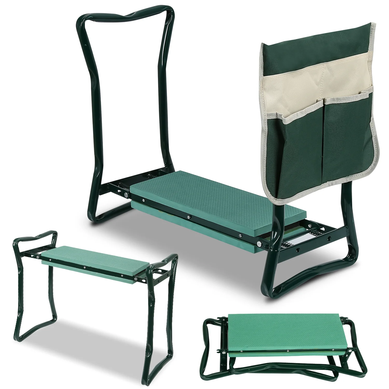 2 in 1 Kniebank für Gartenarbeit Gartenhocker mit Eva-Schaumkissen