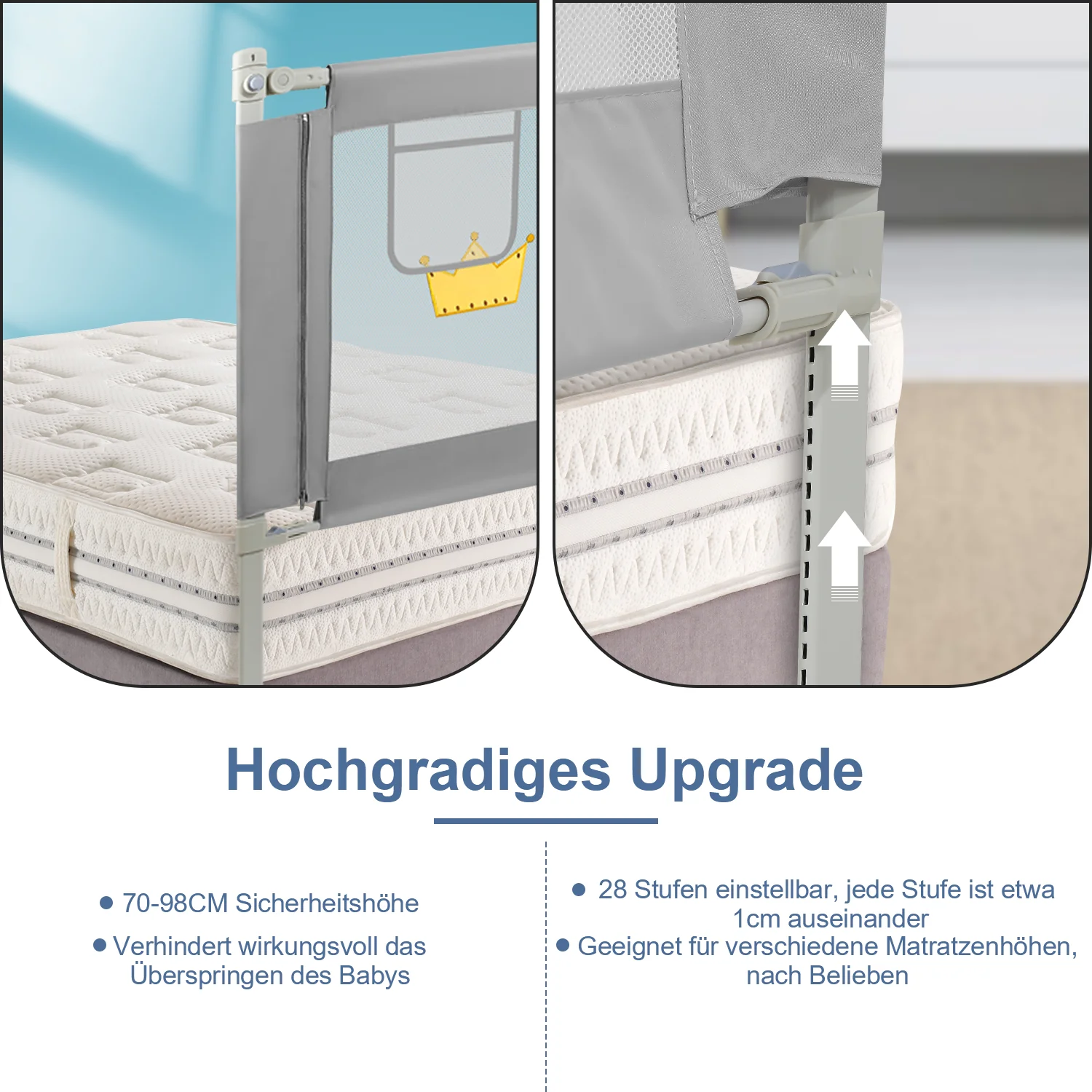 Bettgitter Kinderbettgitter Höhenverstellbar