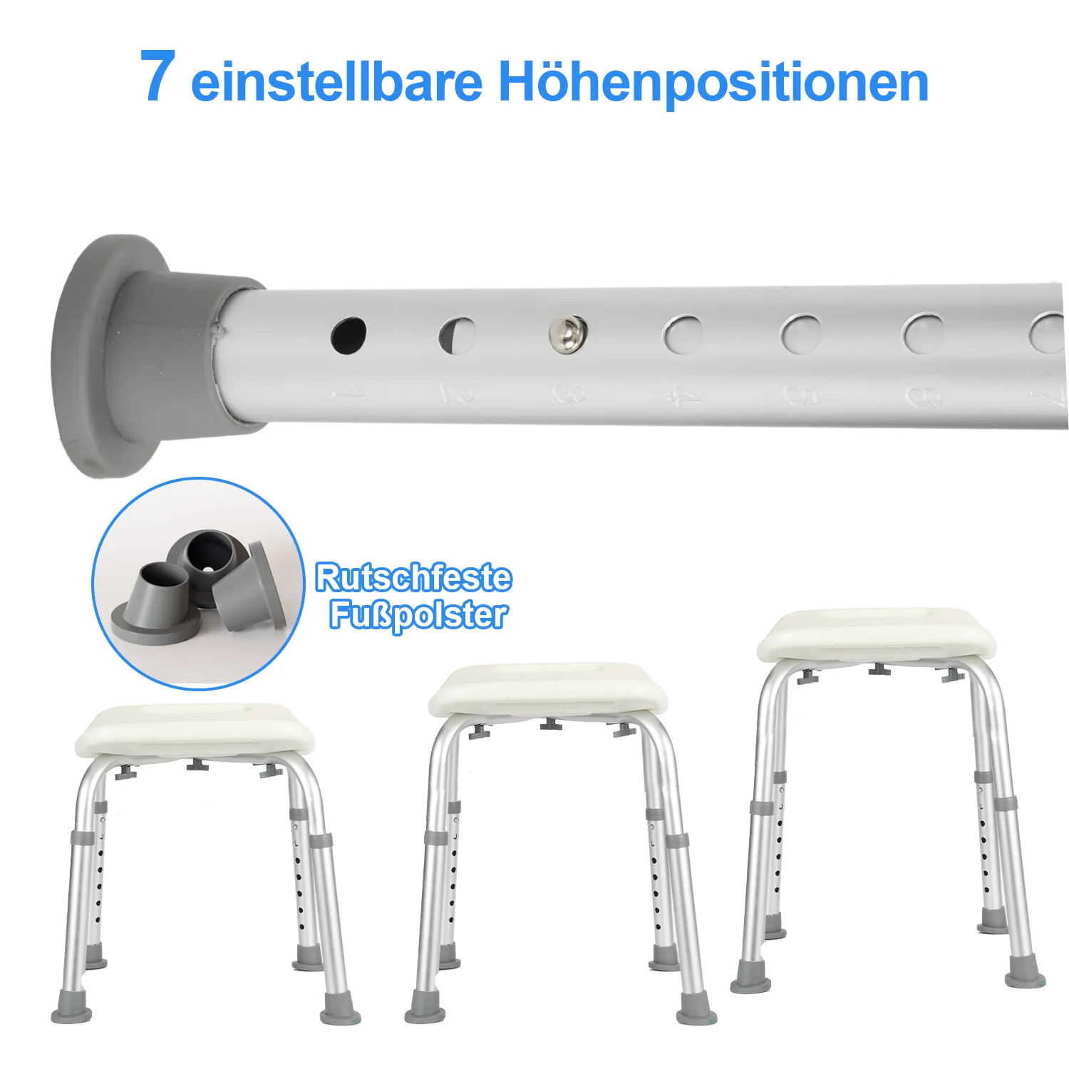 Duschhocker Höhenverstellbar U-Typ Aluminium