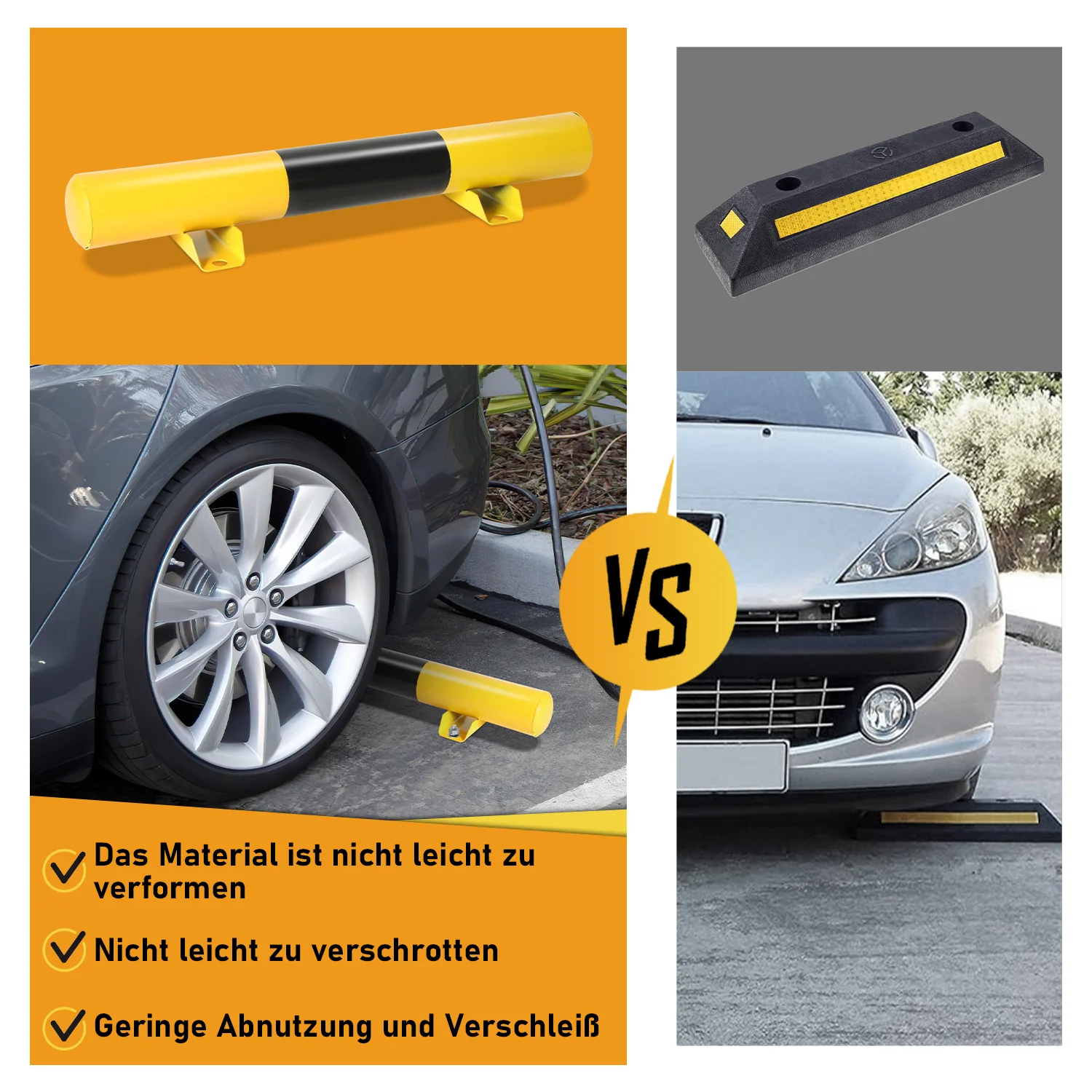 2X Radstopper aus Stahl Garagenstopper 60cm