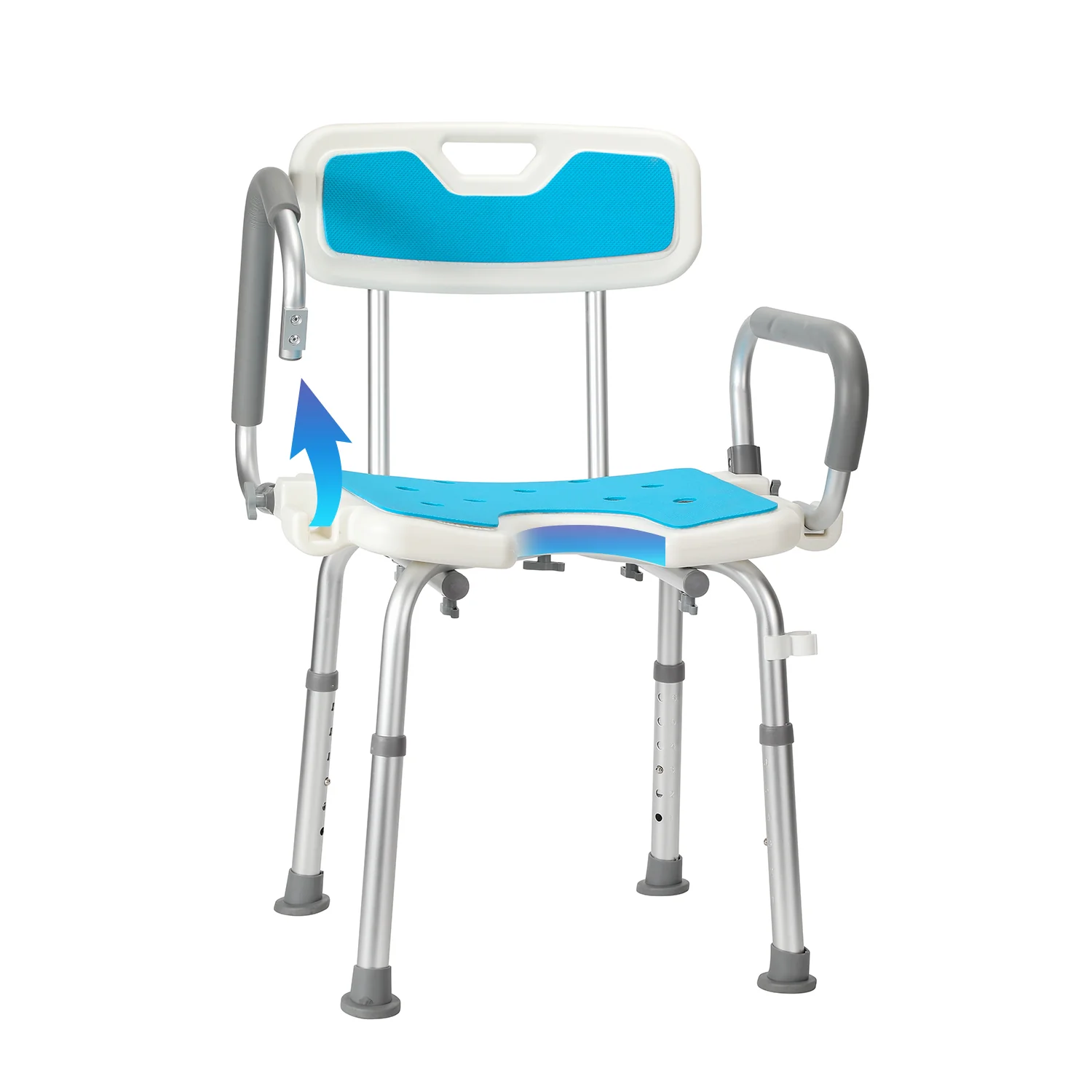 Duschhocker Duschsitz mit Hochklappbare Armlehne