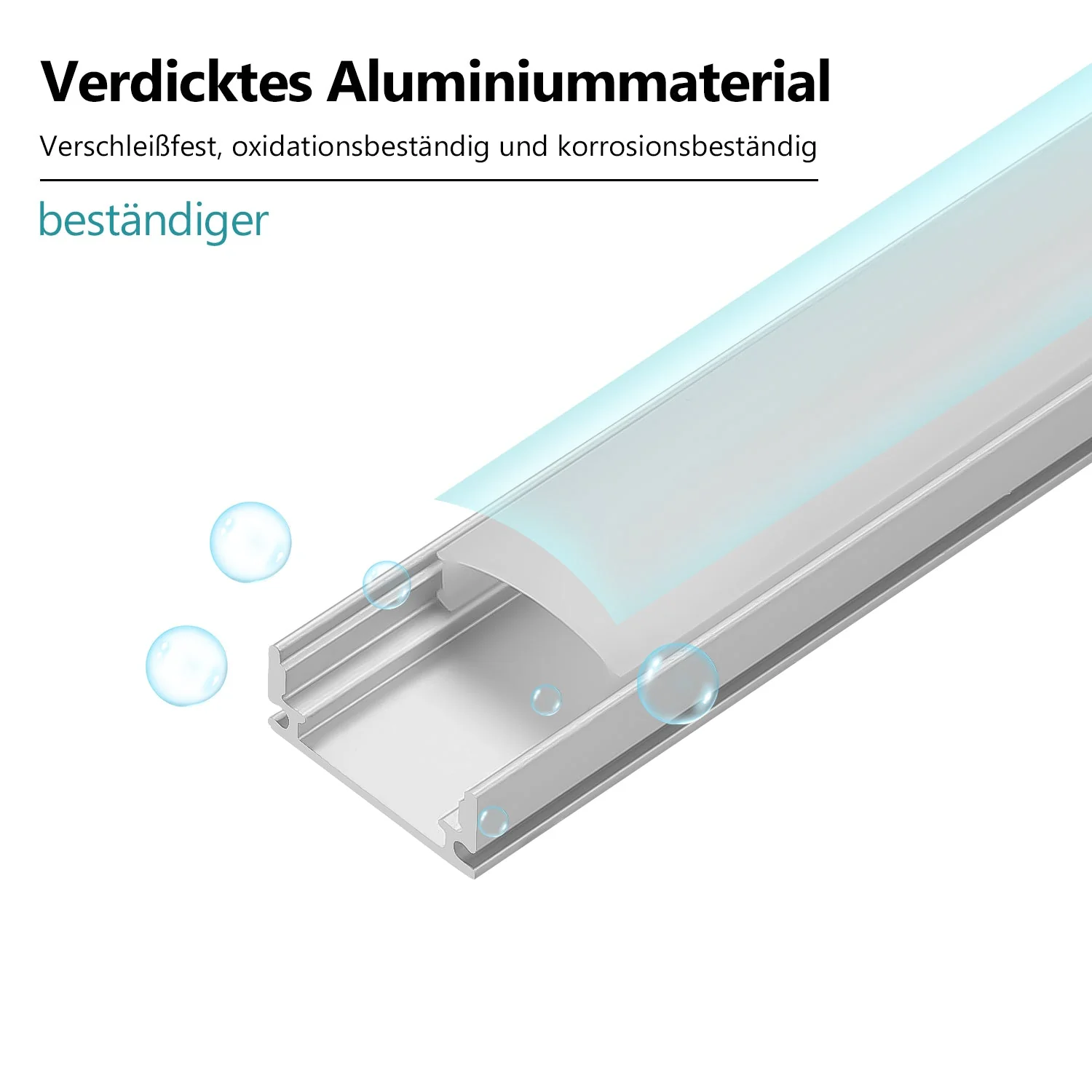 10x 1m LED Profil Aluminium U-Form für LED Stripes