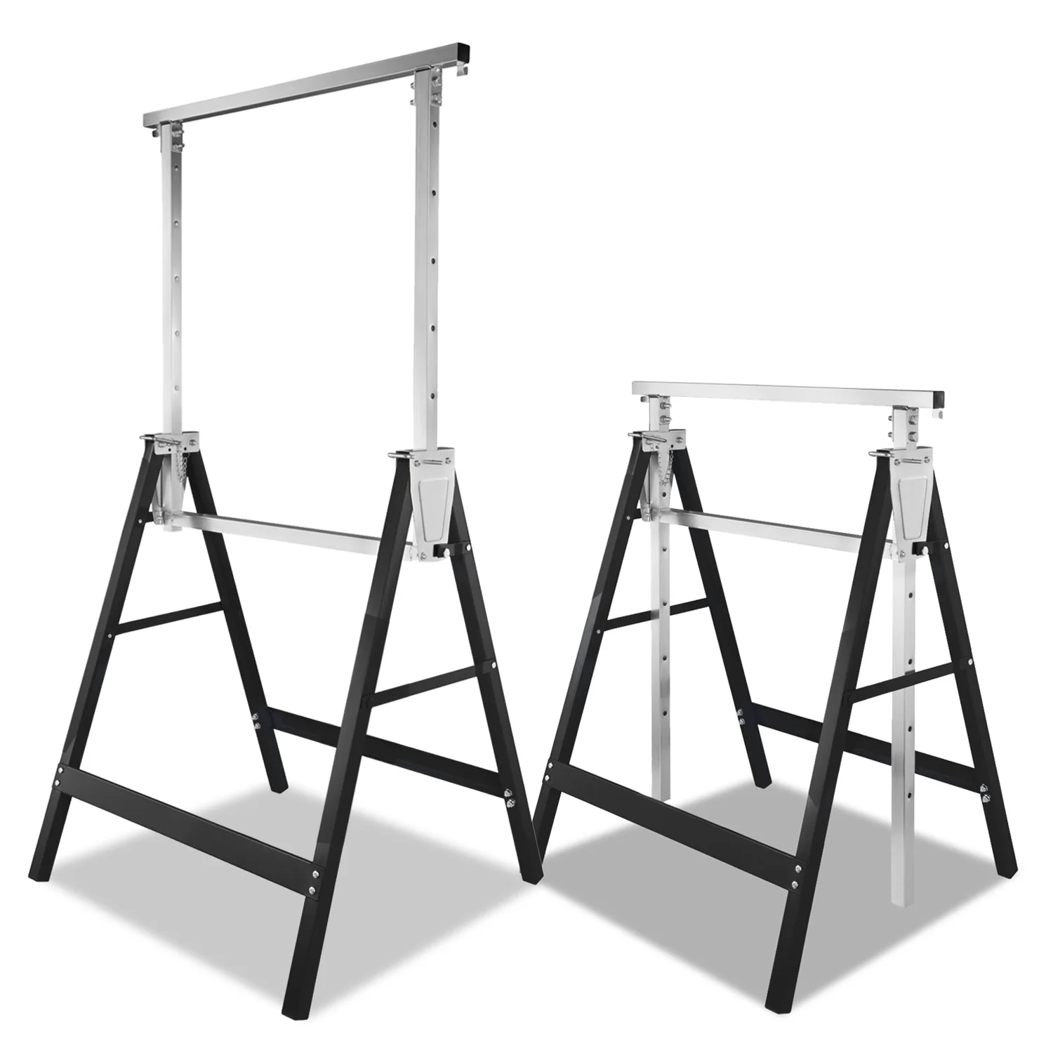 2x Gerüstbock Klappbock 7-fach höhenverstellbar Schwarz