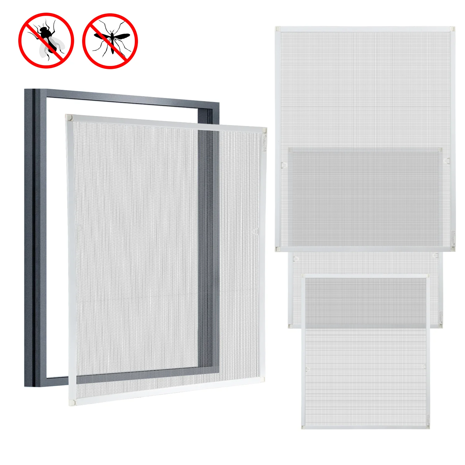 Fliegengitter Fenster Insektenschutz Weiß