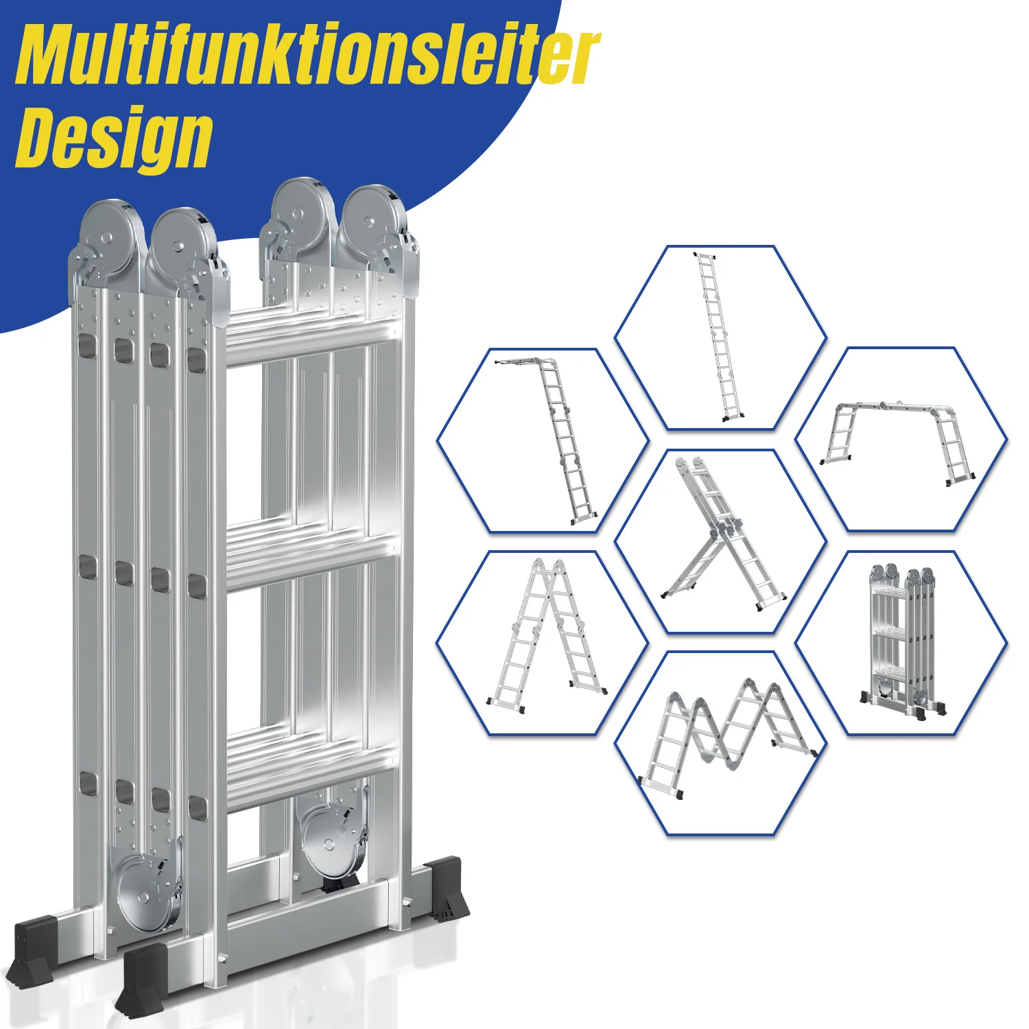 7-in-1 Aluminium Mehrzweckleiter 3.6M/4.7M/5.8M