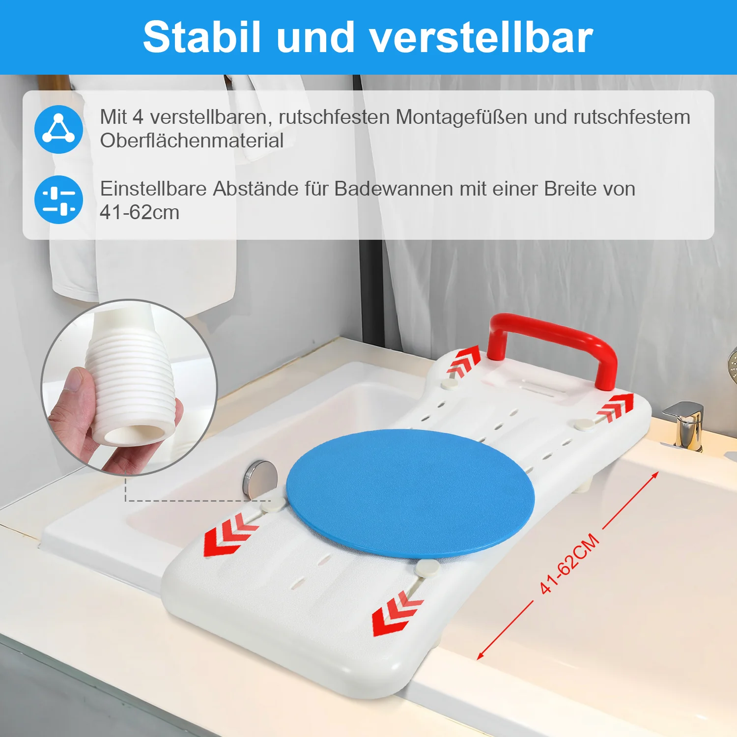 Badewannensitz Badewannenbrett mit Drehteller