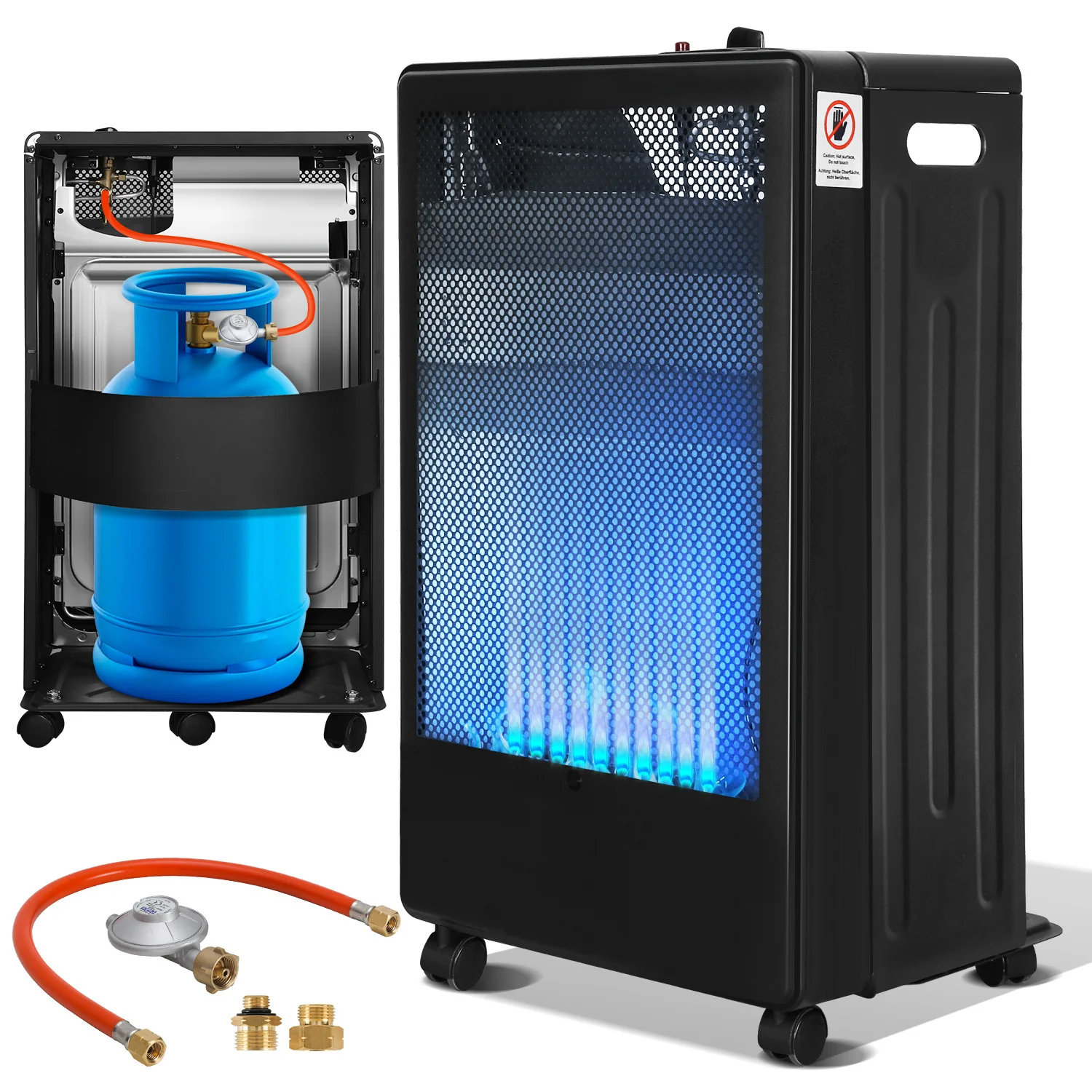 Gasheizer 3800W Gasheizung für Gasflaschen Faltbarer mit EU Adapter