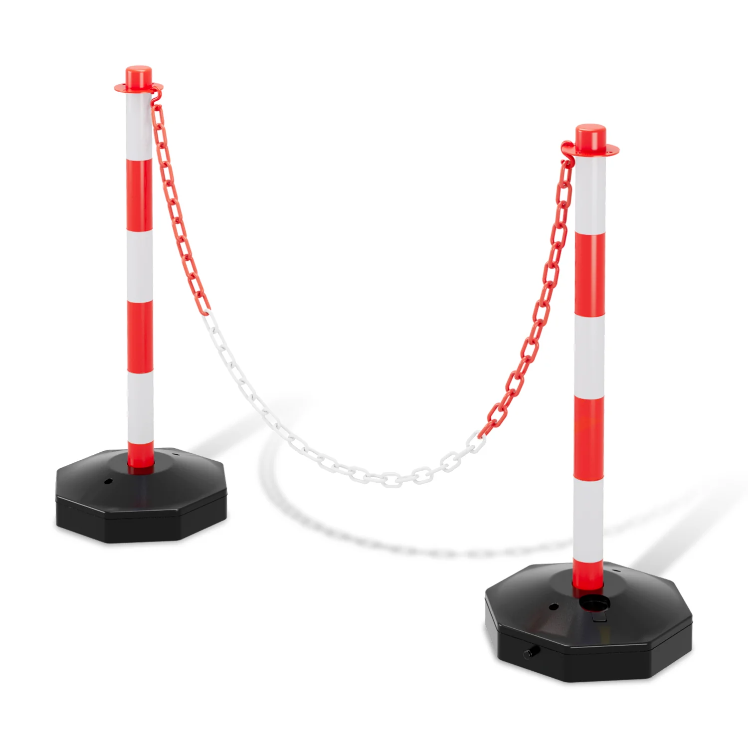 2X Absperrpfosten Kettenpfosten Kunststoff 1,4 m