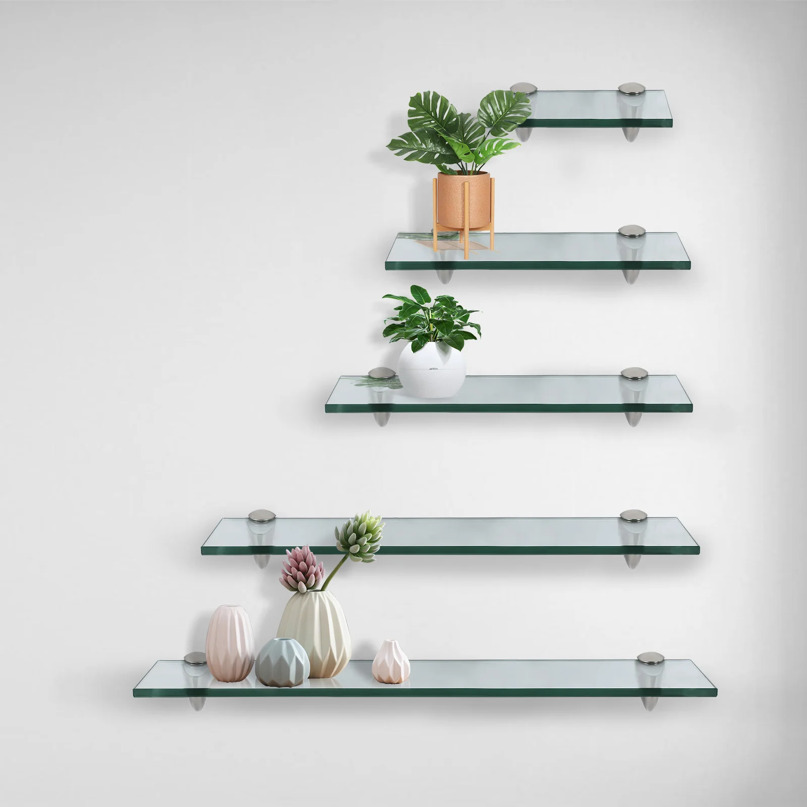 Glasablage Wandregal Mattglas/Klarglas