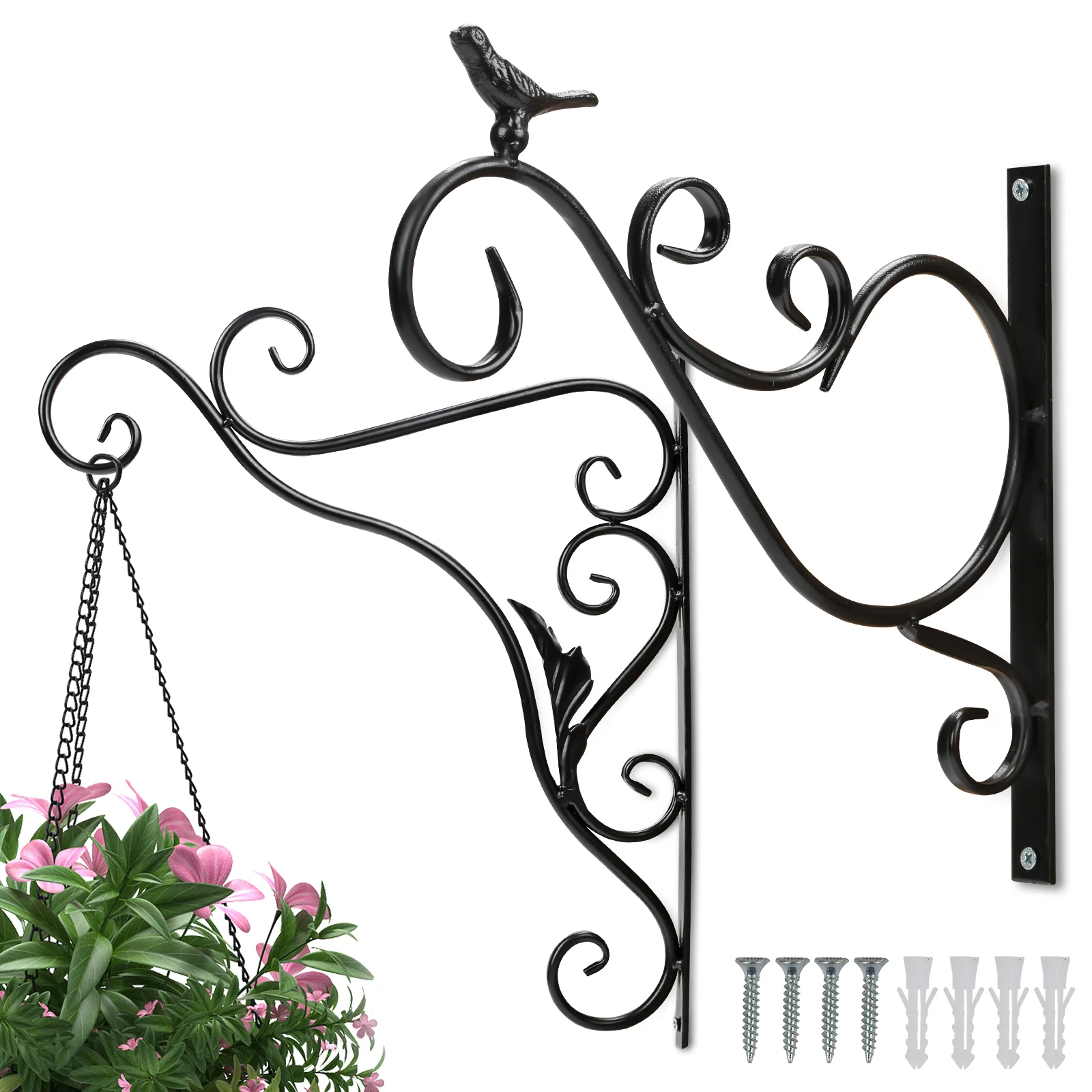 2x Blumenampel Wandhalterung