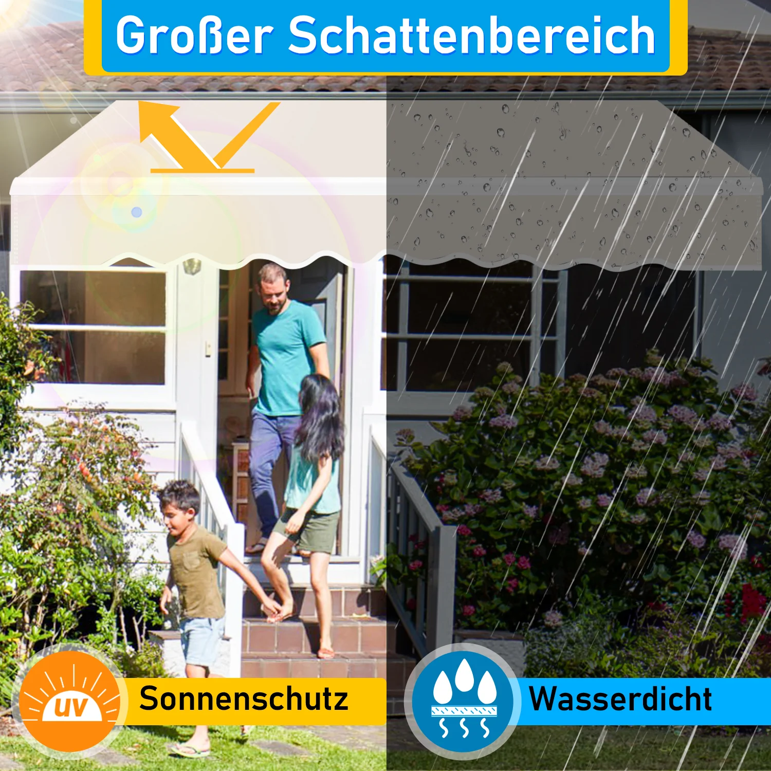 Gelenkarmmarkise mit Manueller Kurbel