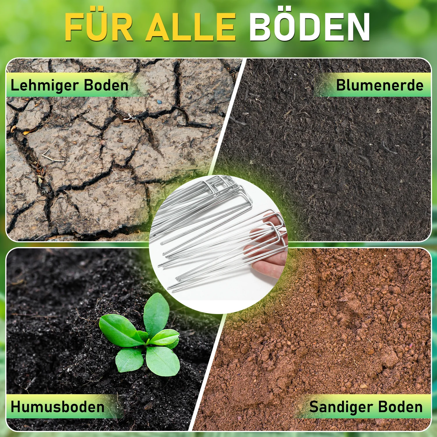 Erdanker Bodenanker aus Verzinkt 50 Stück/100 Stück