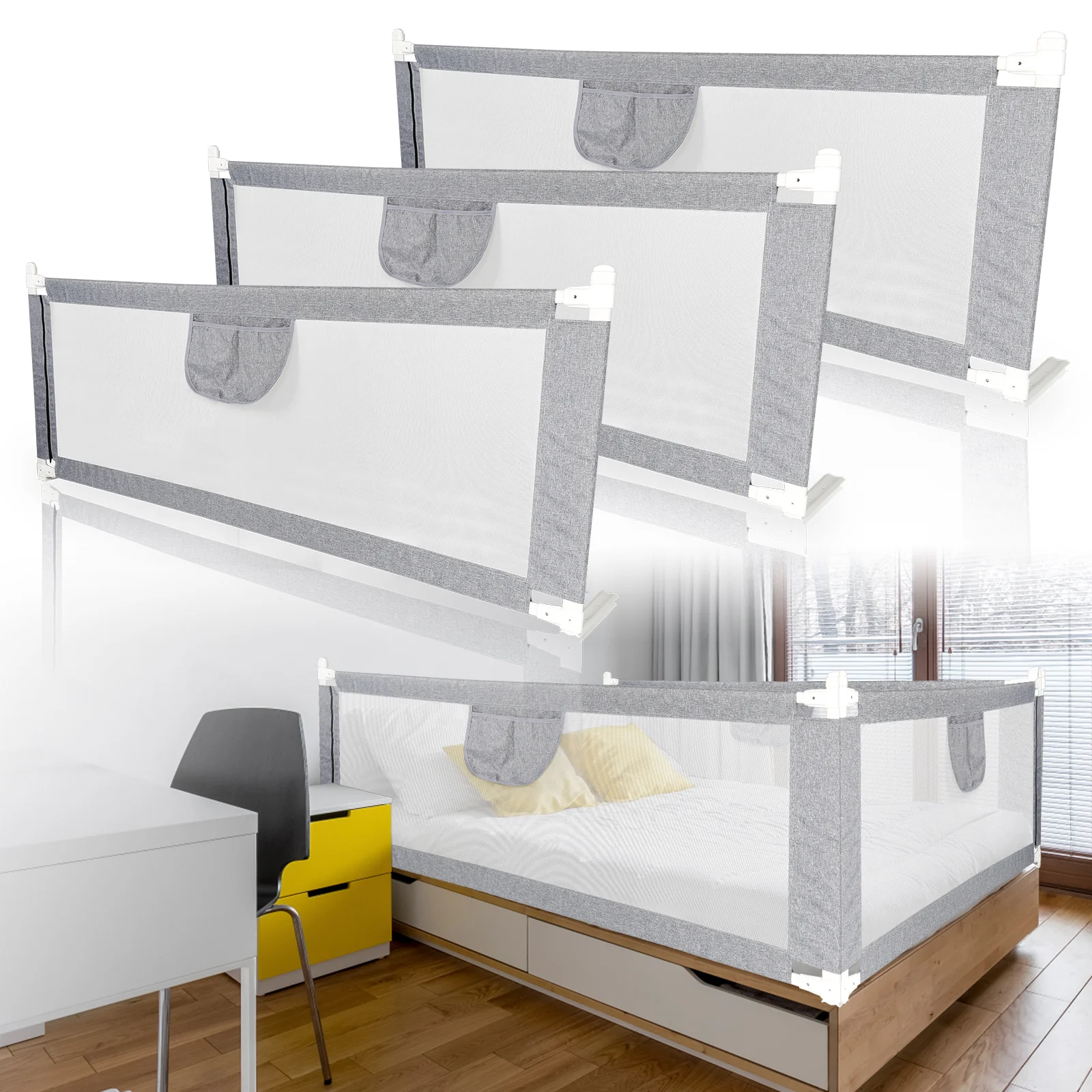 Babybettgitter Bettgitter Höhenverstellbar