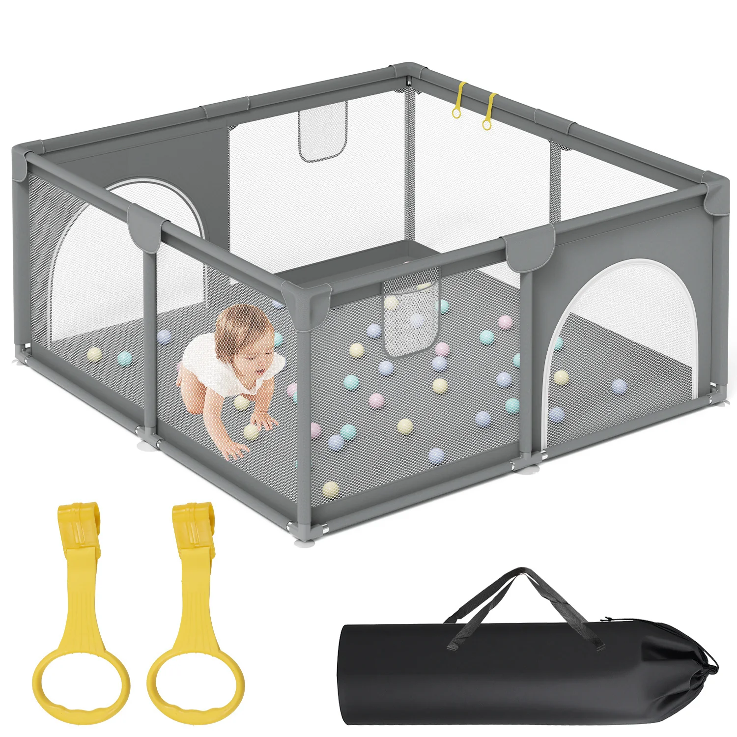 Baby Laufstall Laufgitter Faltbar 130x130cm/150x180cm