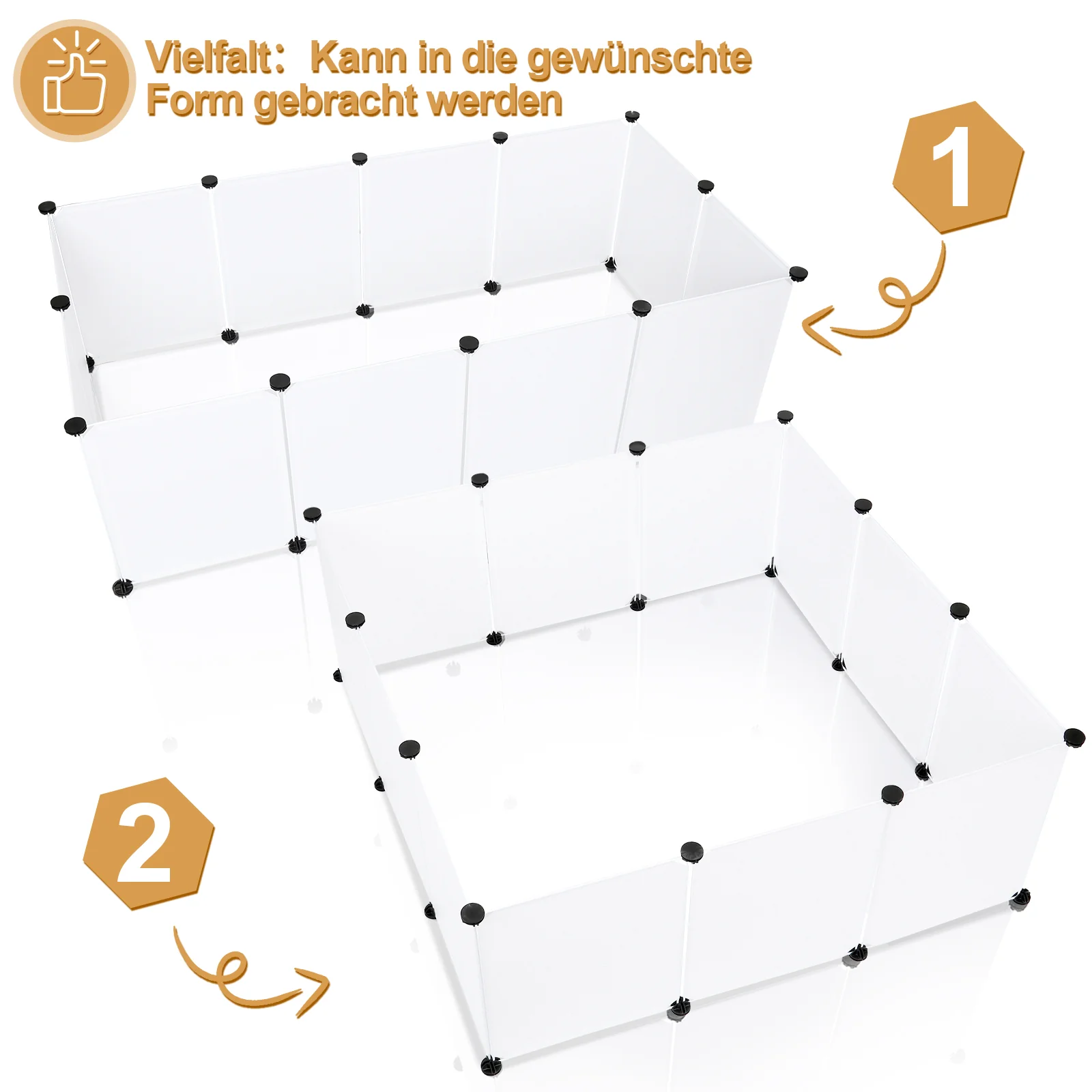 Freilaufgehege Kunststoff für Kleintiere 12 Stück