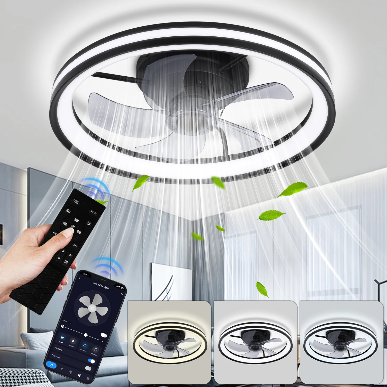 Deckenventilator Ventilator mit Fernbedienung und Beleuchtung