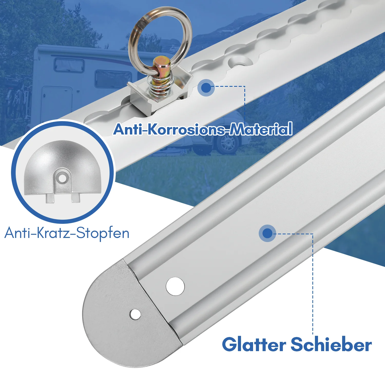 Airlineschiene 4x 1m Aluminium für Wohnmobile und LKW