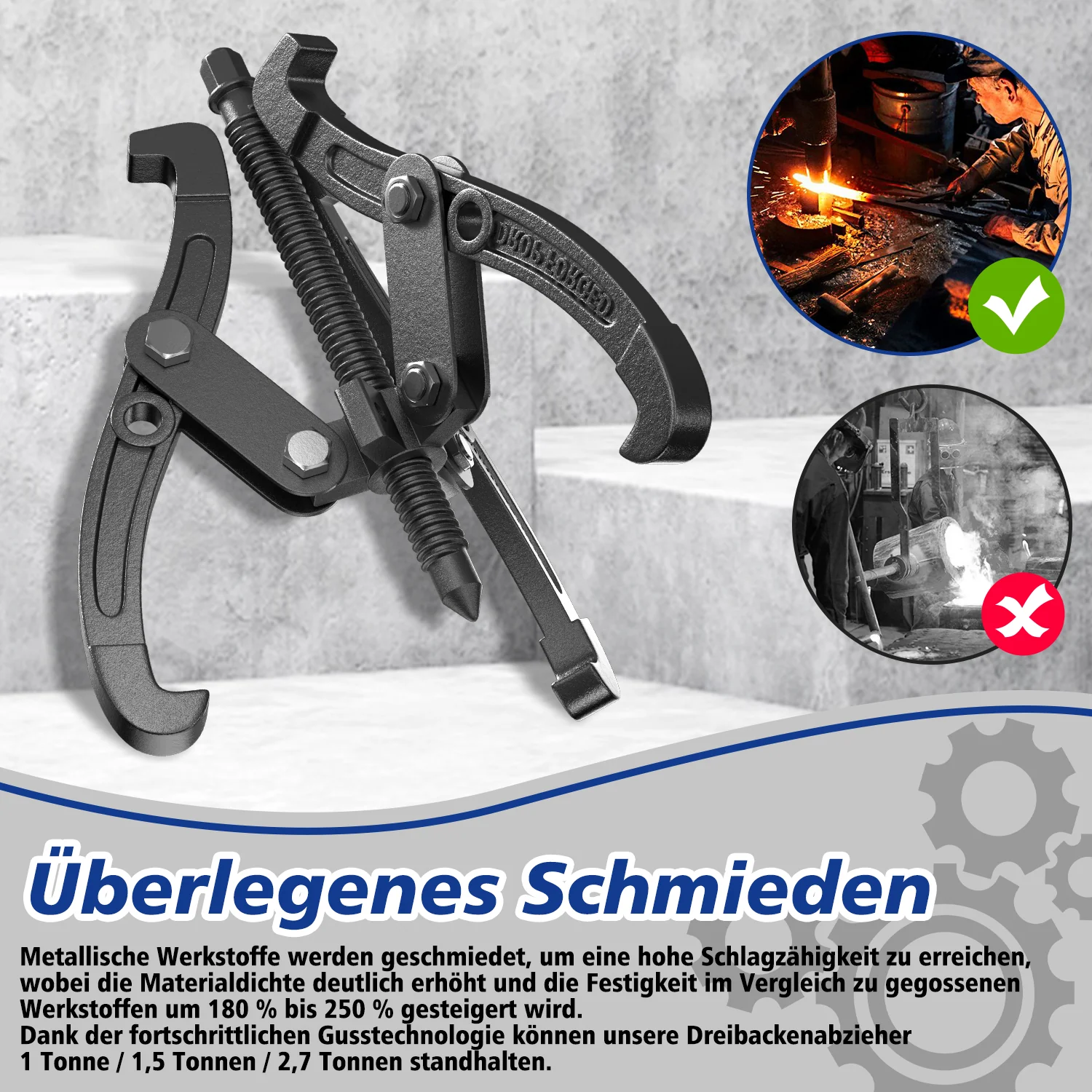 3tlg Lagerabzieher Paralellabzieher Lager 3-arm