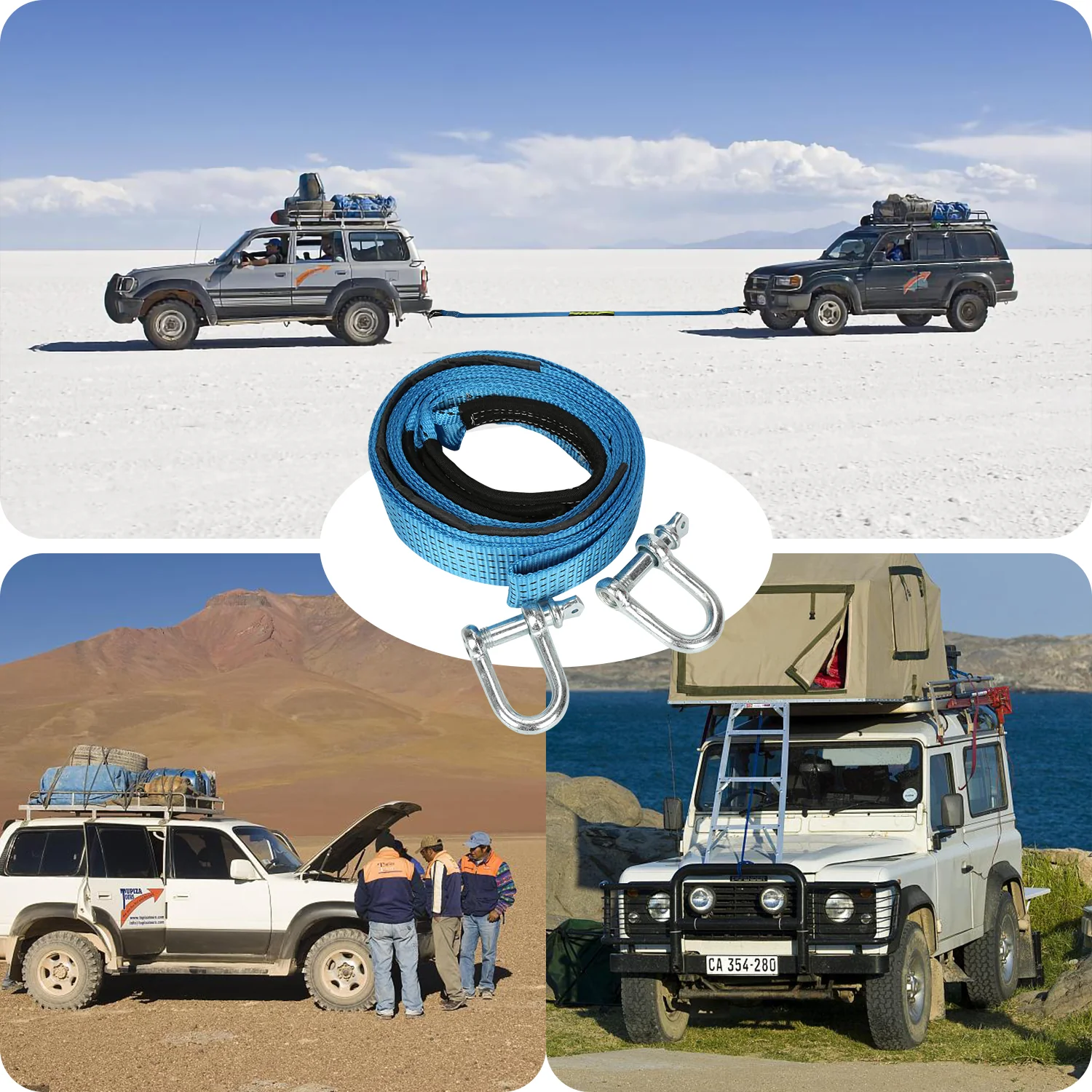 Abschleppseil Notfall-Abschleppgurt 5 cm x 5 m