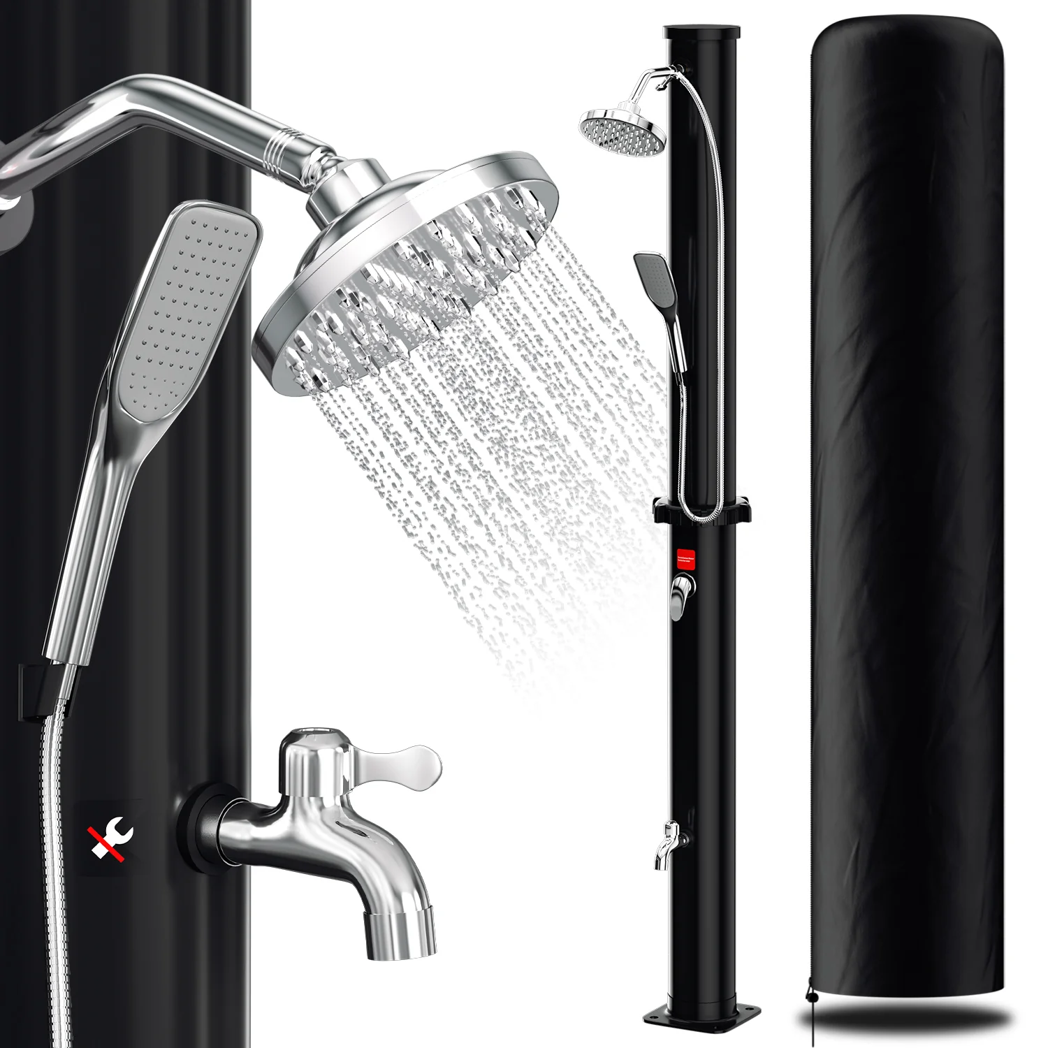 20L Solardusche mit Duschkopf Inkl Schutzhaube und Handbrause