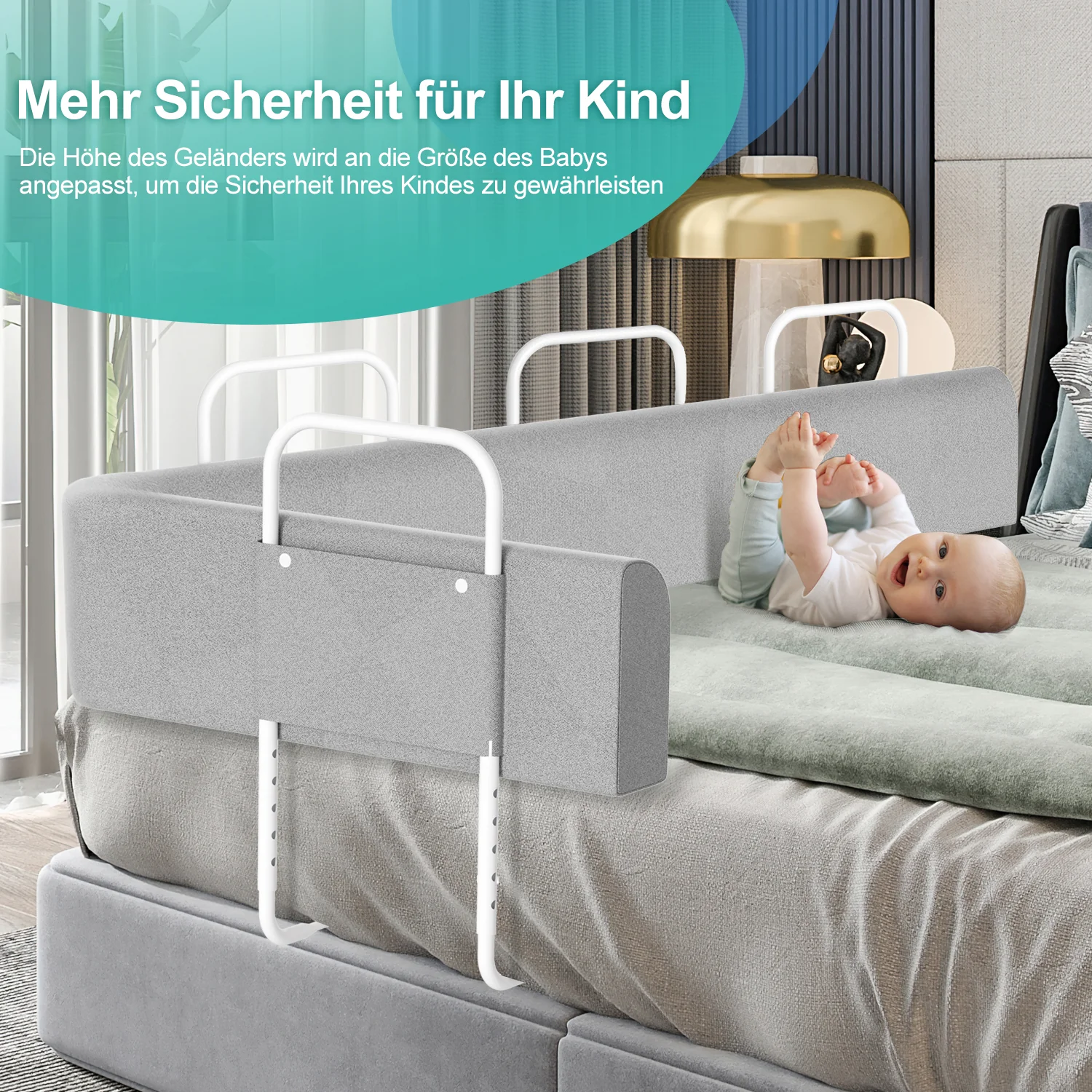 Bettgitter rausfallschutz Bett Verformbar 150cm/180cm/200cm