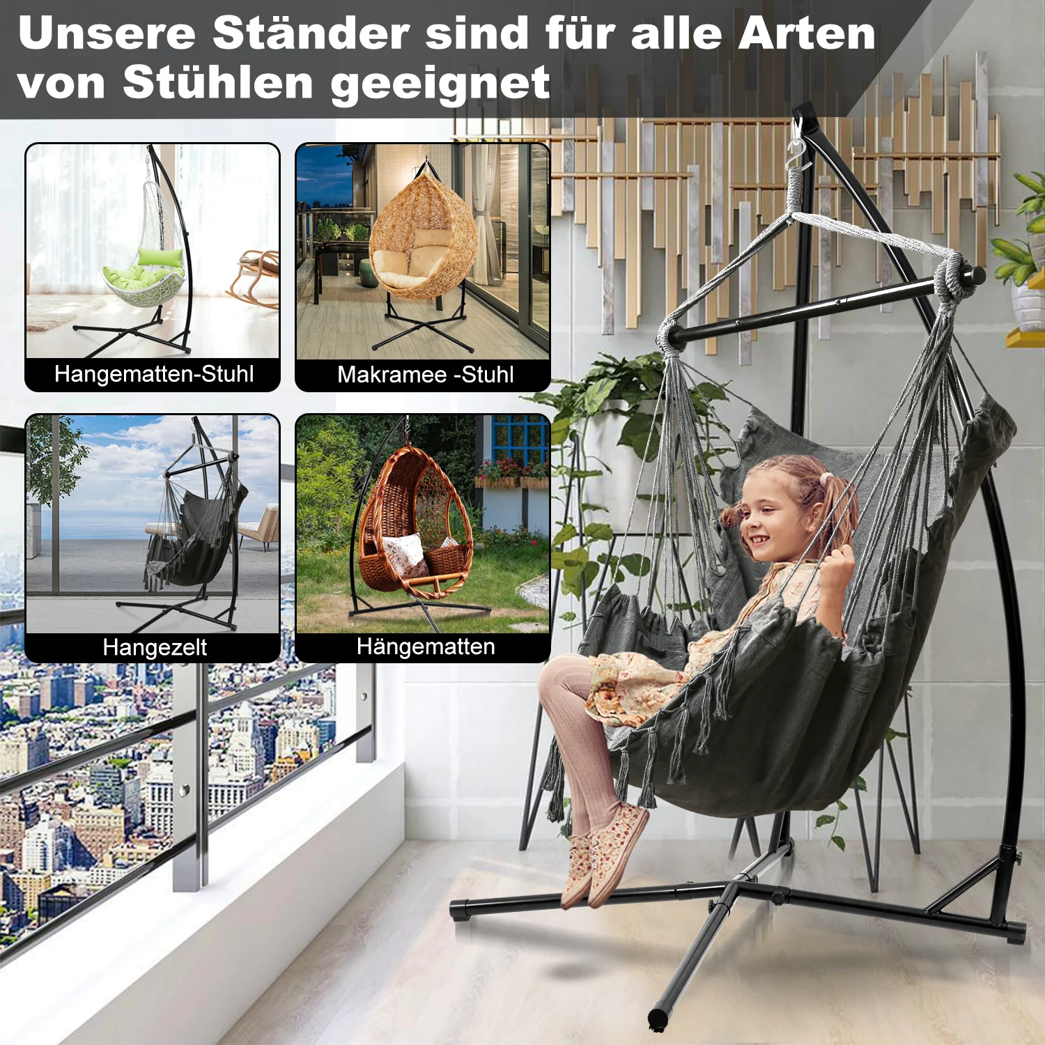 Hängesessel Gestell aus Metall Belastung 150kg