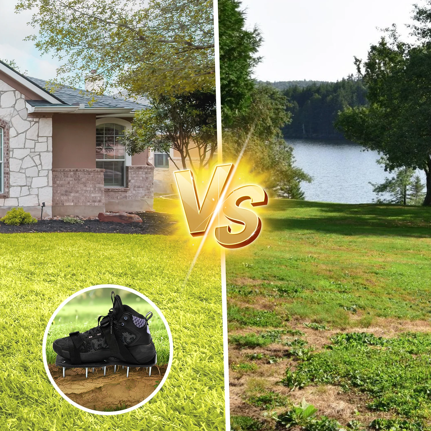 1 Paar Nagelschuhe Rasenbelüfter für Bodenbeschichtung