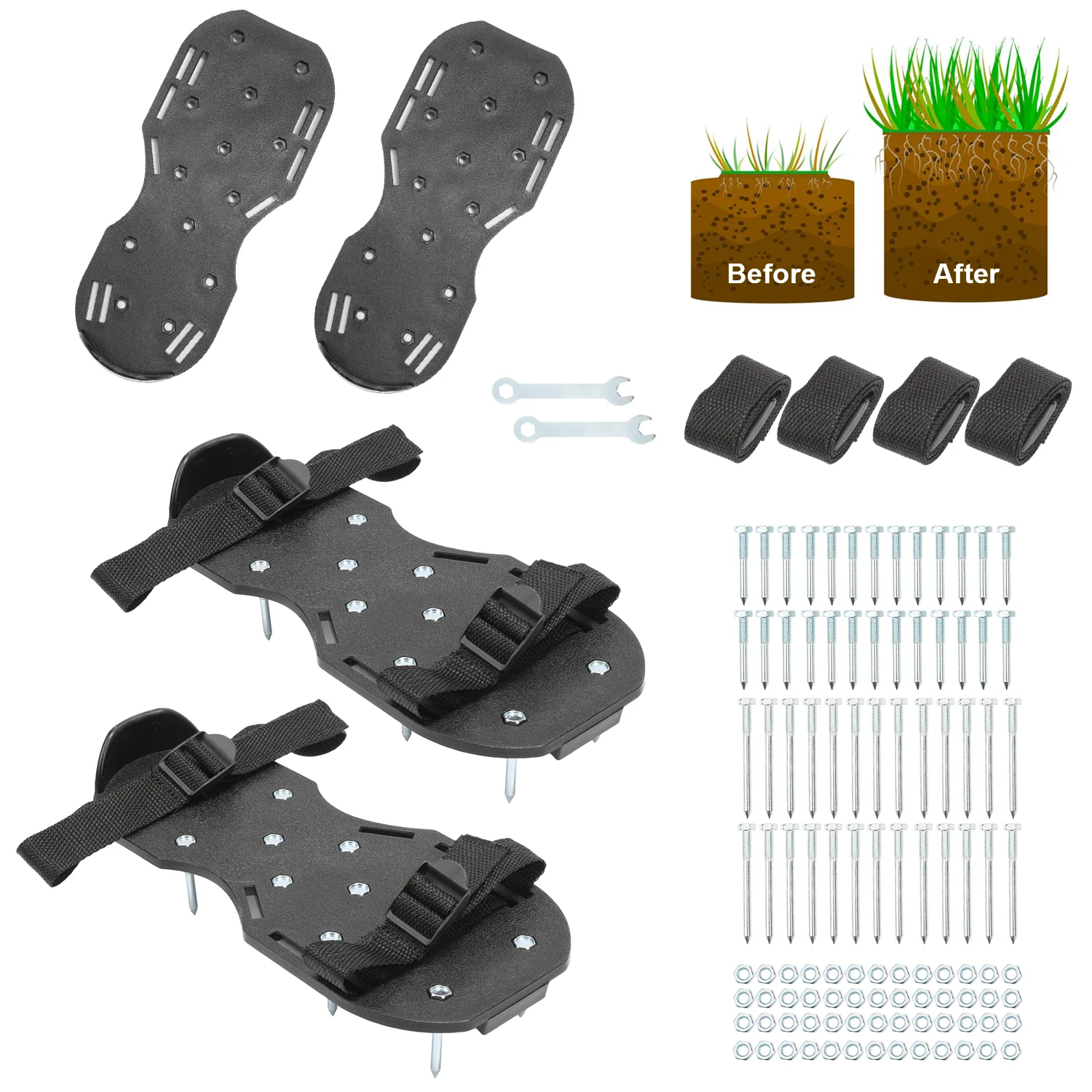 1 Paar Nagelschuhe Rasenbelüfter für Bodenbeschichtung