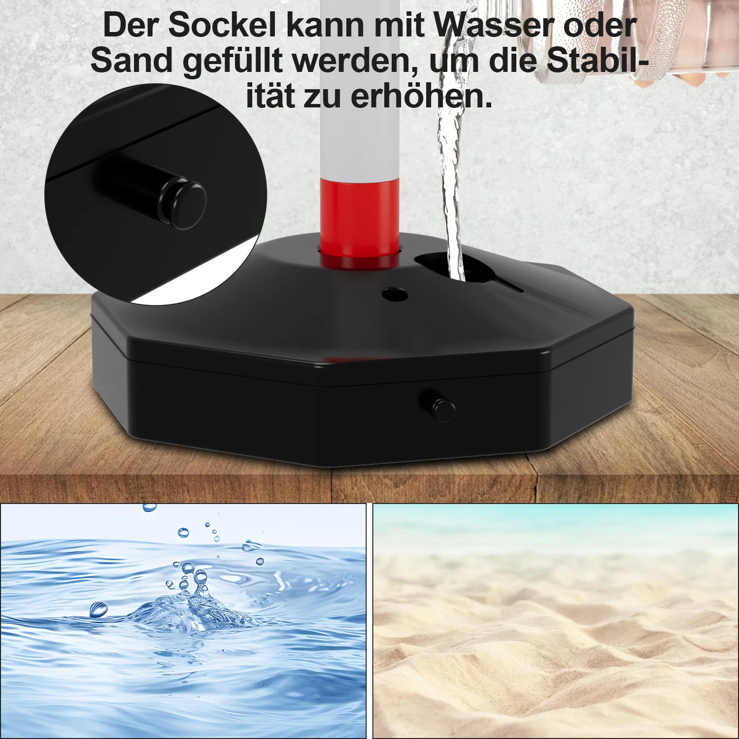 2X Absperrpfosten Kettenpfosten Kunststoff 1,4 m