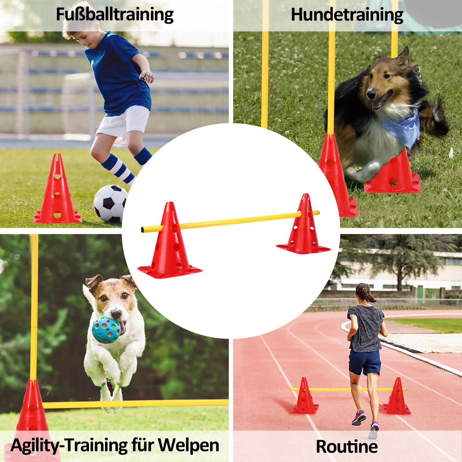 6er Steckhürdenset Agility Trainingsgerät