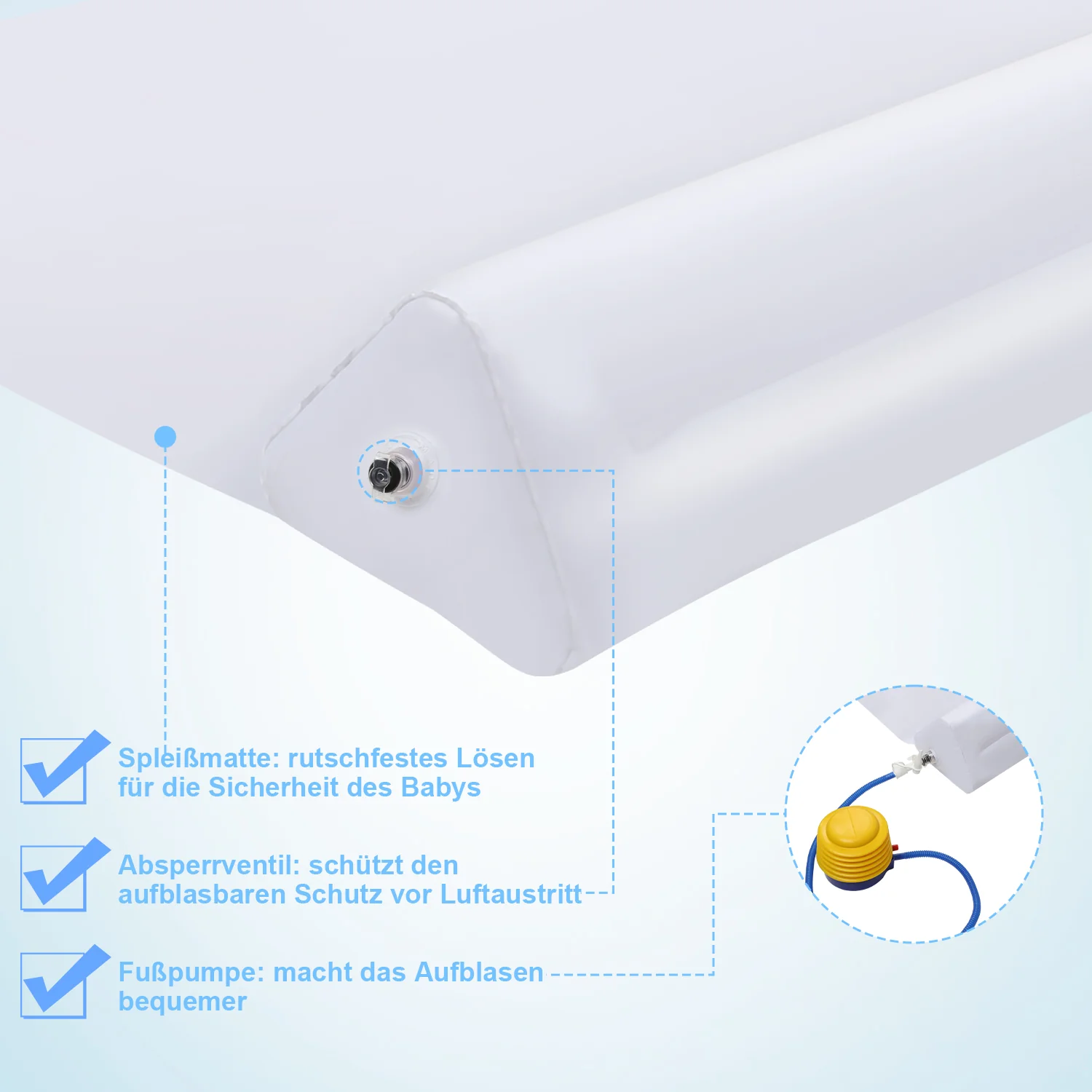 2x  Aufblasbaren Bettgitter 120cm