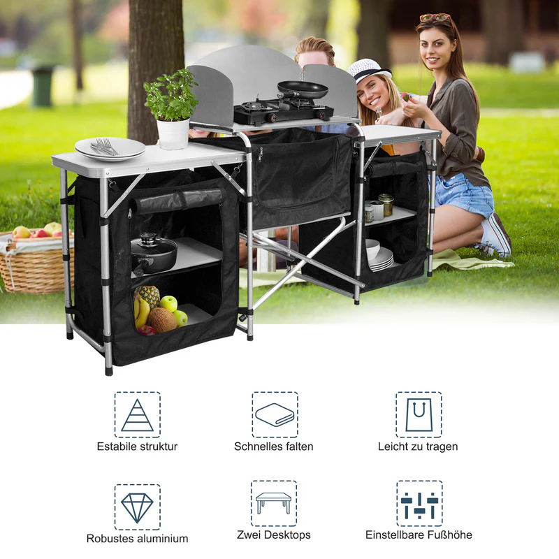 Campingküche Alu 5 Fächer