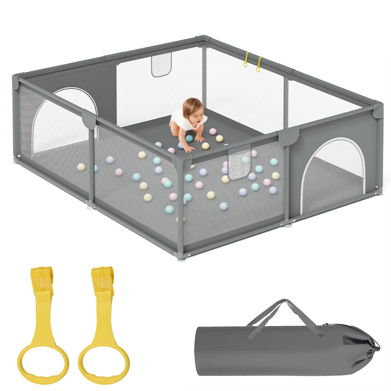 Baby Laufstall Laufgitter Faltbar 130x130cm/150x180cm