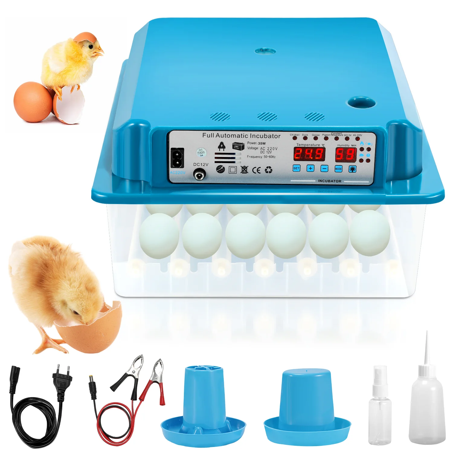 Brutautomat Vollautomatisch Inkubator für Hühner 36 Eier