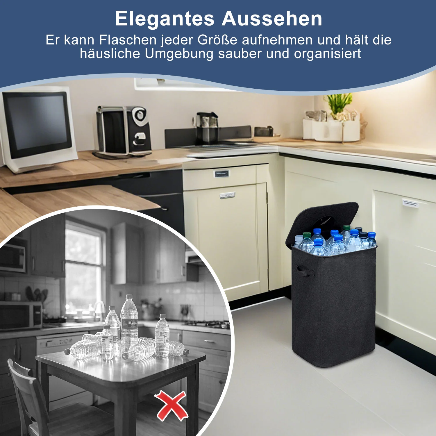 100L Pfandflaschen Aufbewahrung Sammelbehälter Recycling