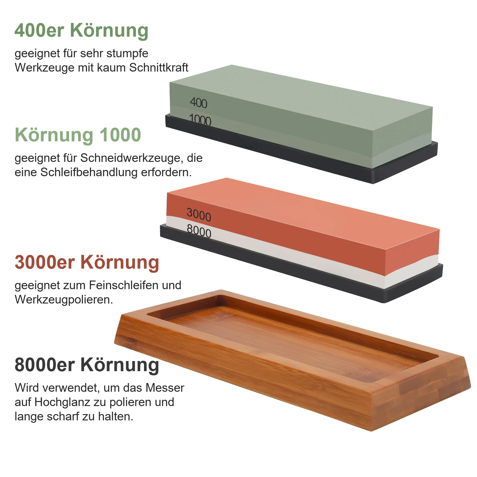 Abziehstein Schleifstein Set 2-in-1