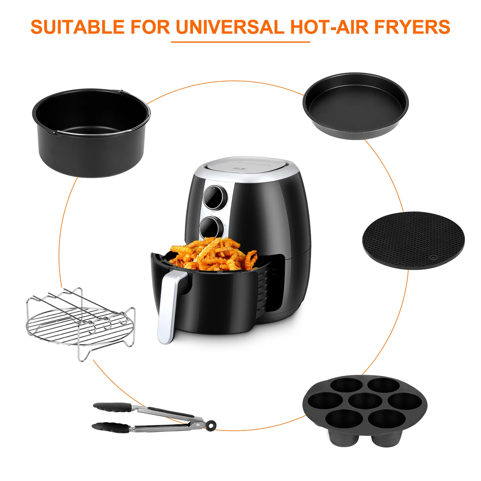 12X Zubehör Set für Heißluftfritteuse Airfryer