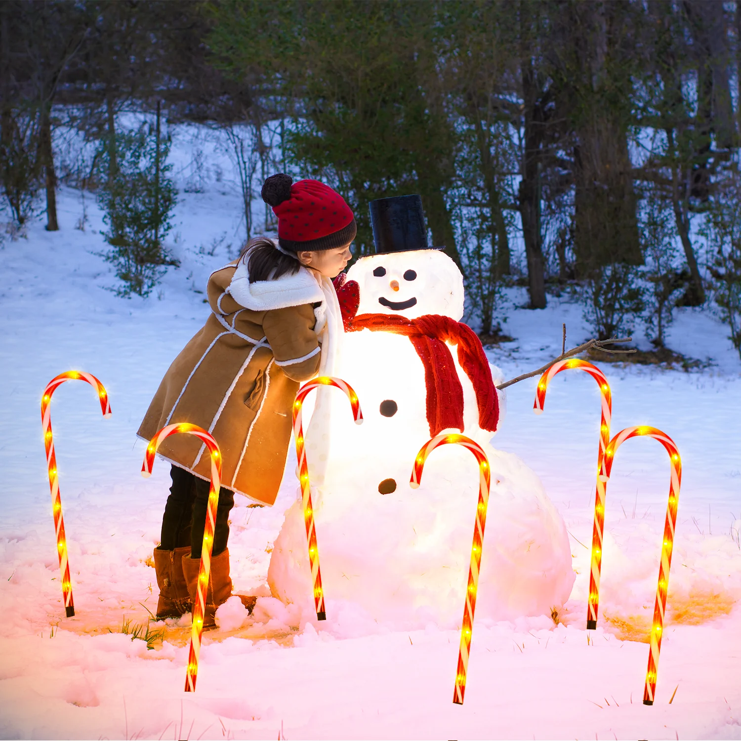 4x LED Zuckerstangen Weihnachtsdeko Außenleuchte