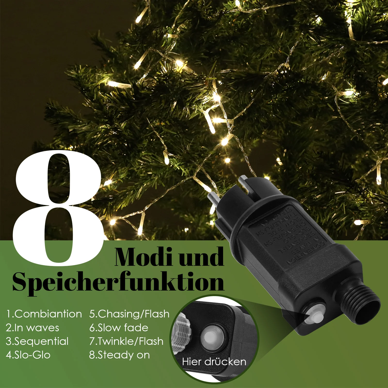 Christbaumbeleuchtung mit Ring 280 LEDs IP44