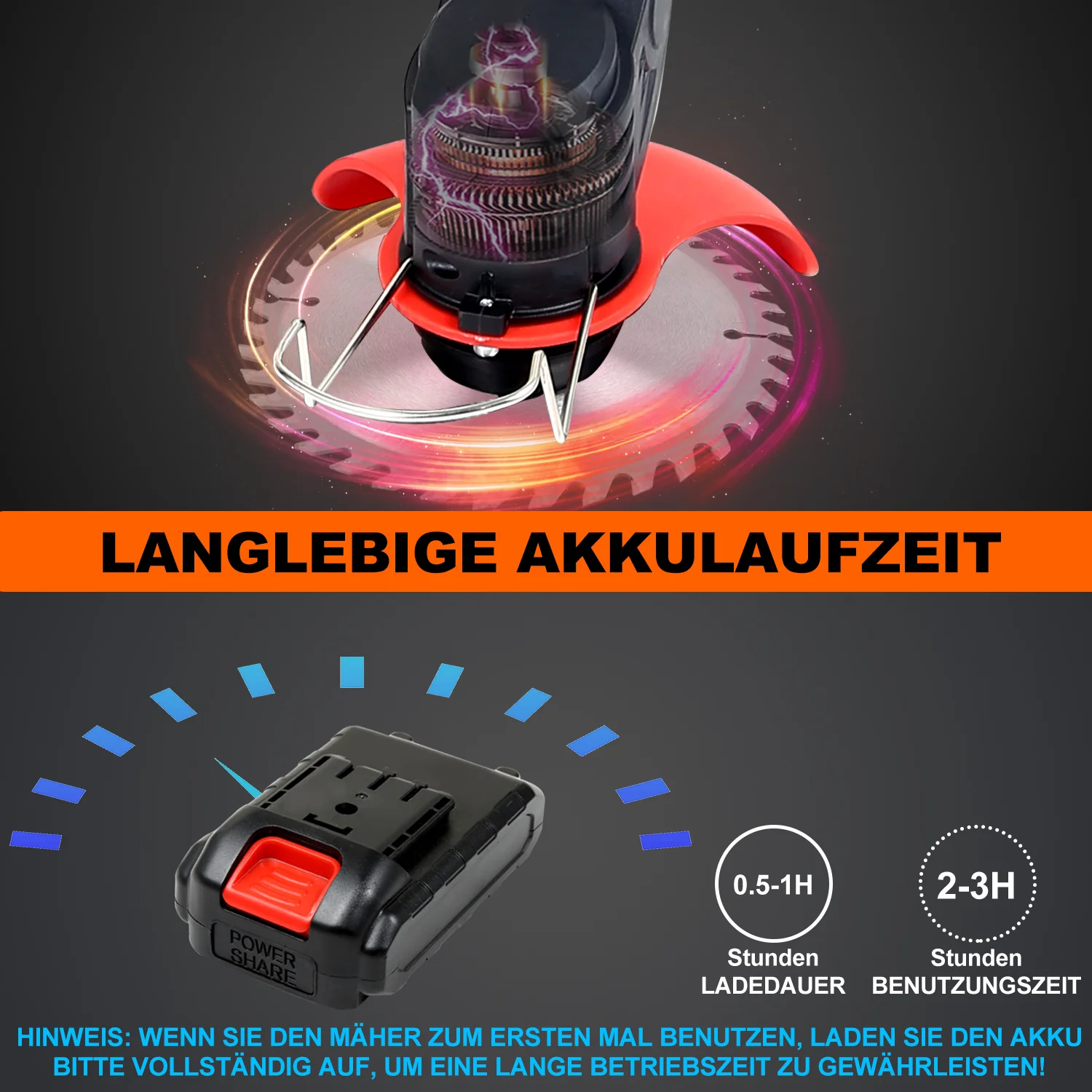 Akku Rasentrimmer 20V 8000 U/min