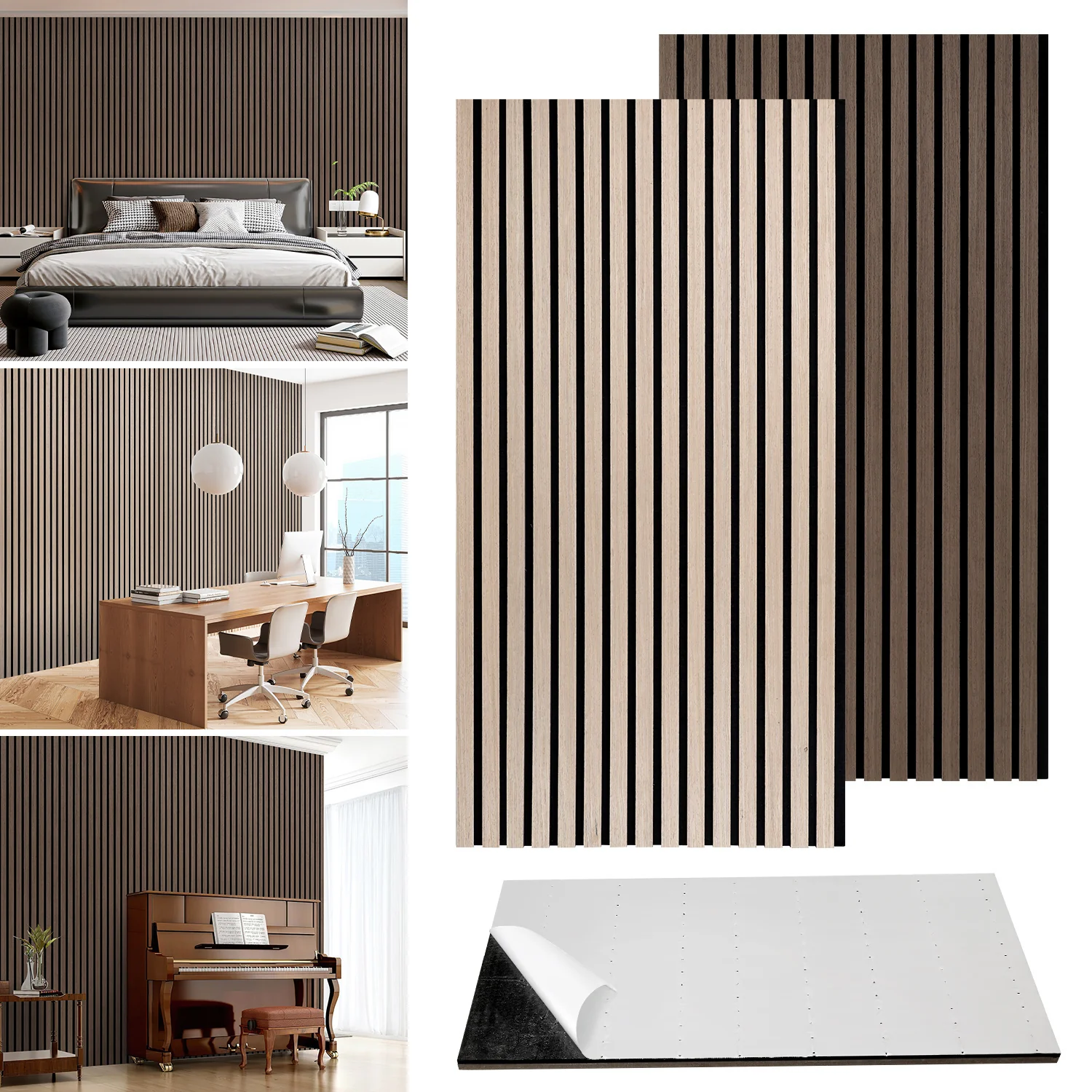 Akustikpaneele Holz Selbstklebend 120x60cm