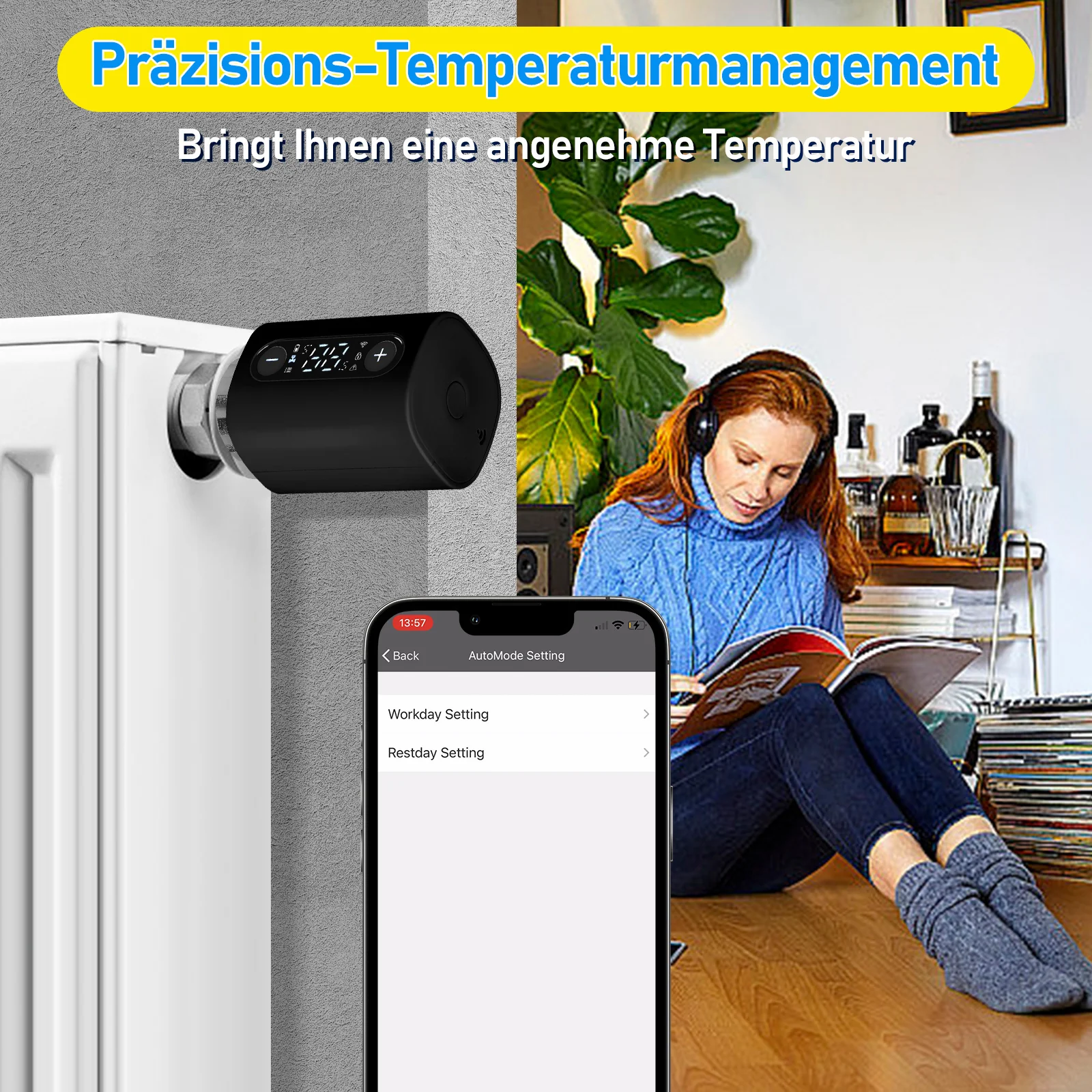 Heizkörperthermostat Thermostatisches Heizkörperventil mit Ersatzkopf