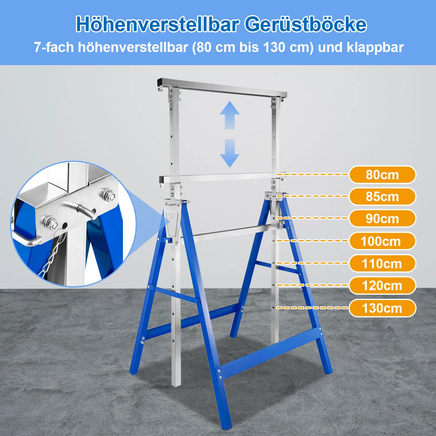 2x Gerüstbock Klappbock 7-fach höhenverstellbar