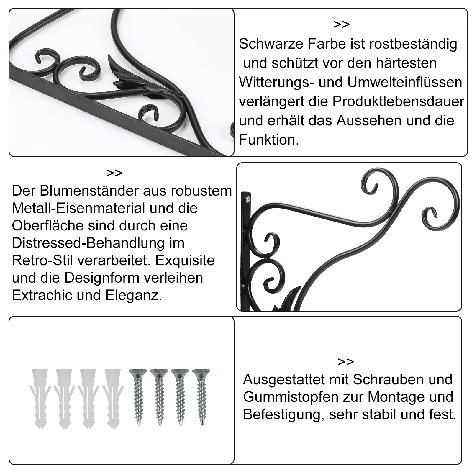 2x Blumenampel Wandhalterung