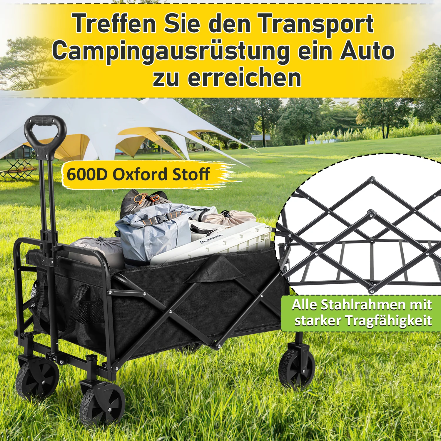 Bollerwagen Transportwagen Faltbar 60L